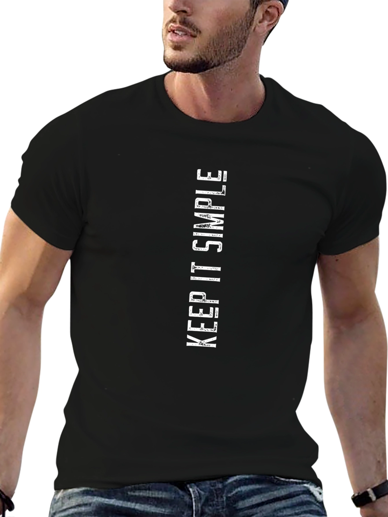 Keep It Simple Black T-Shirt - Stylish Graphic Tee