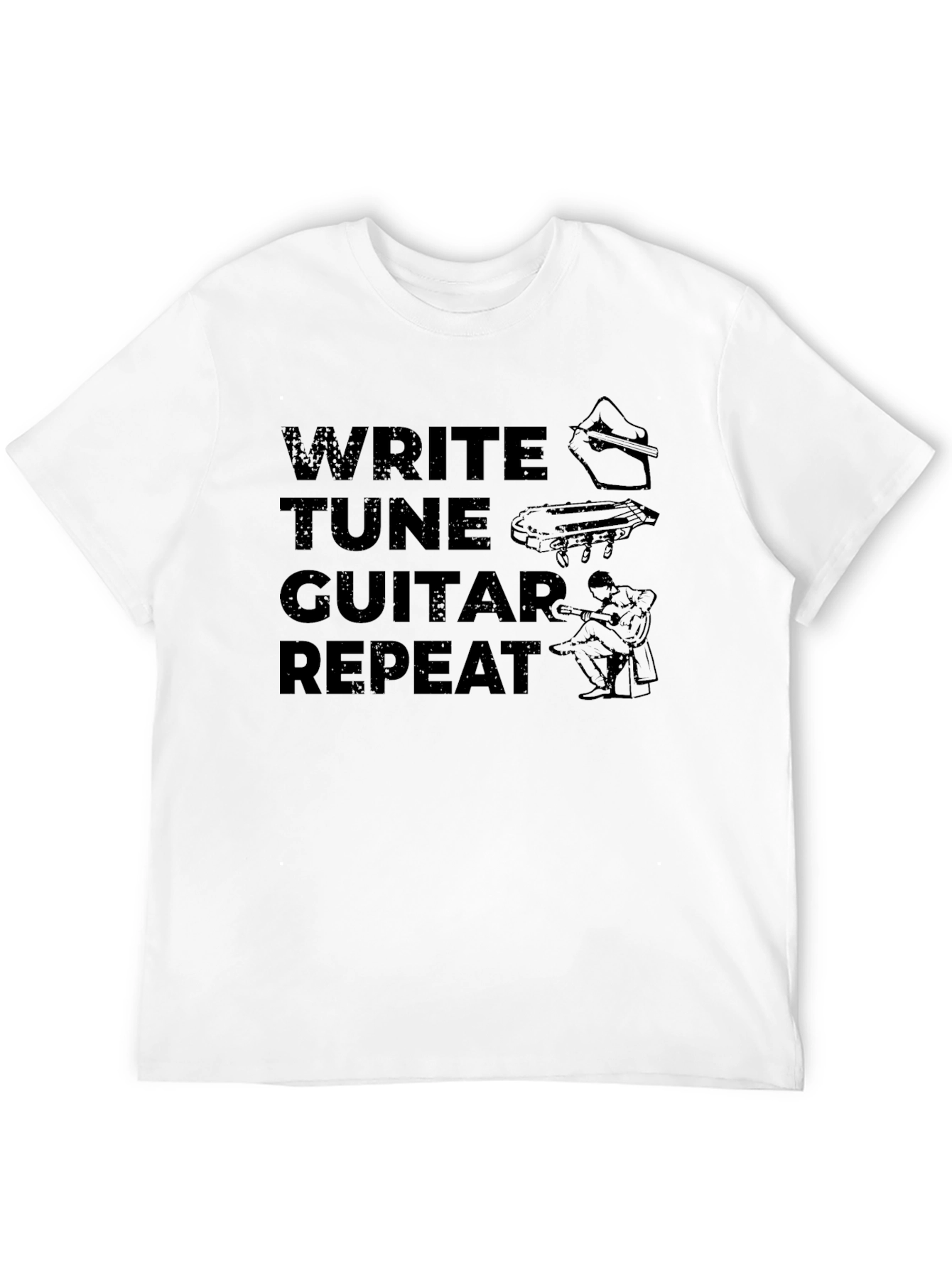 Write Tune Guitar Repeat - Musicians Black T-Shirt