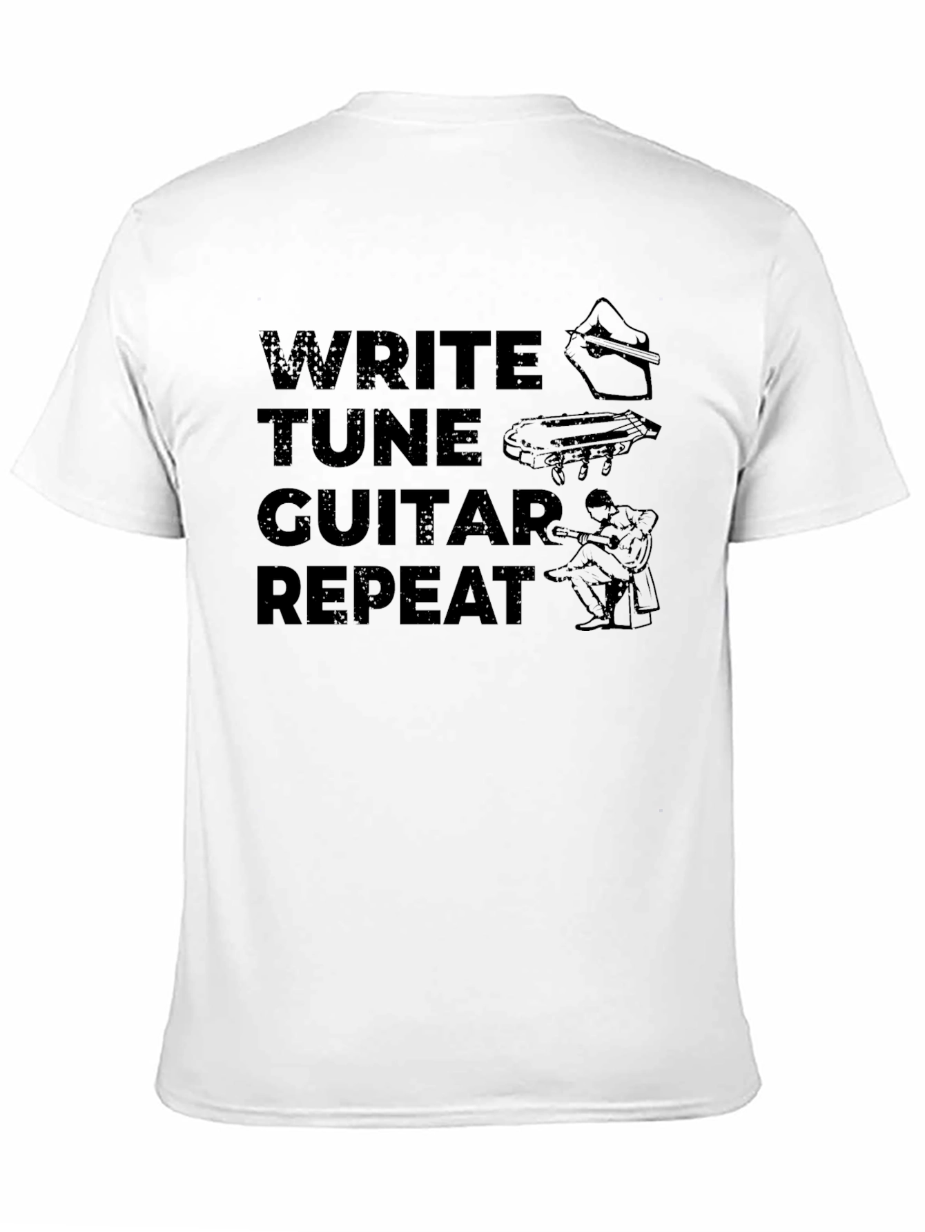Write Tune Guitar Repeat - Musicians Black T-Shirt