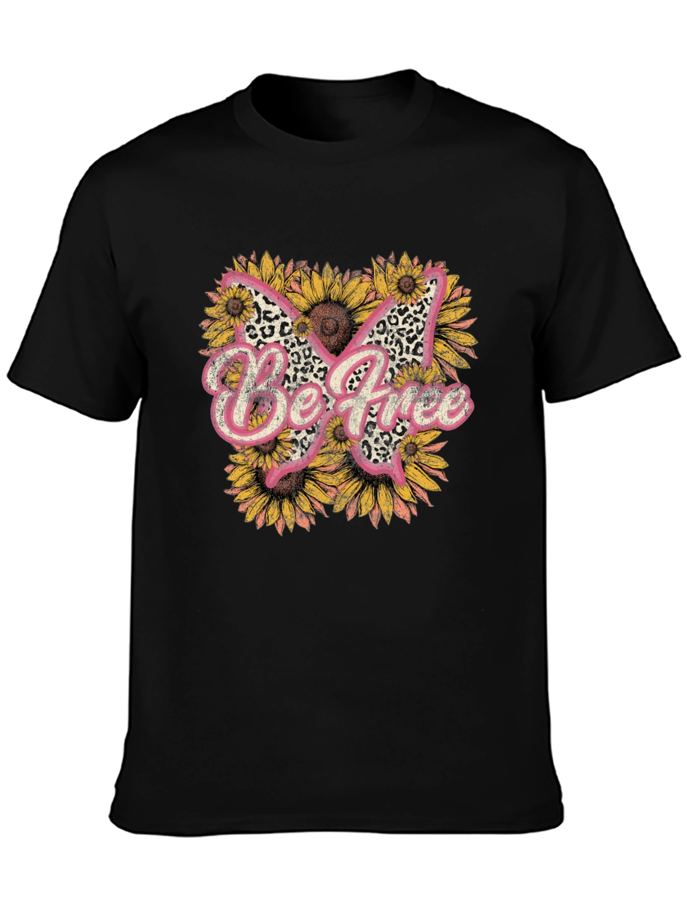 Be Free Butterfly Sunflower Graphic Tee
