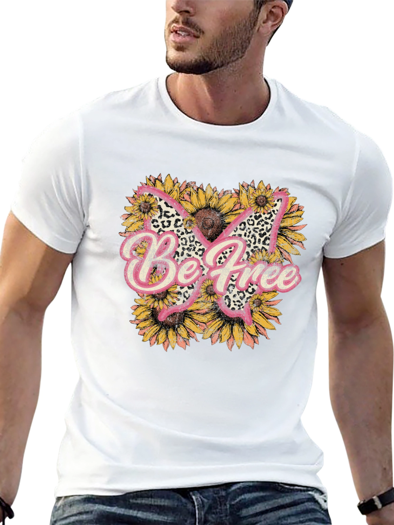 Be Free Butterfly Sunflower Graphic Tee
