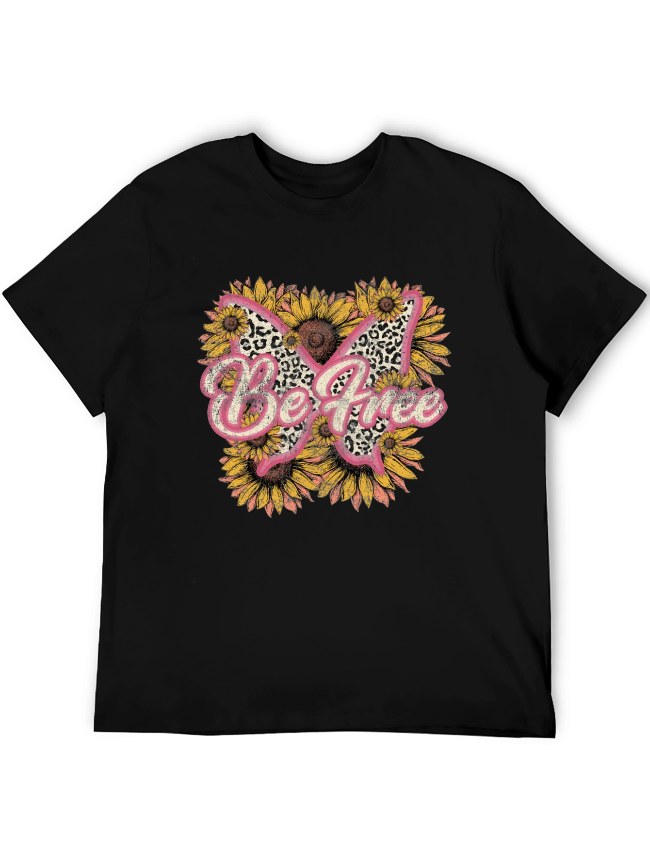 Be Free Butterfly Sunflower Graphic Tee