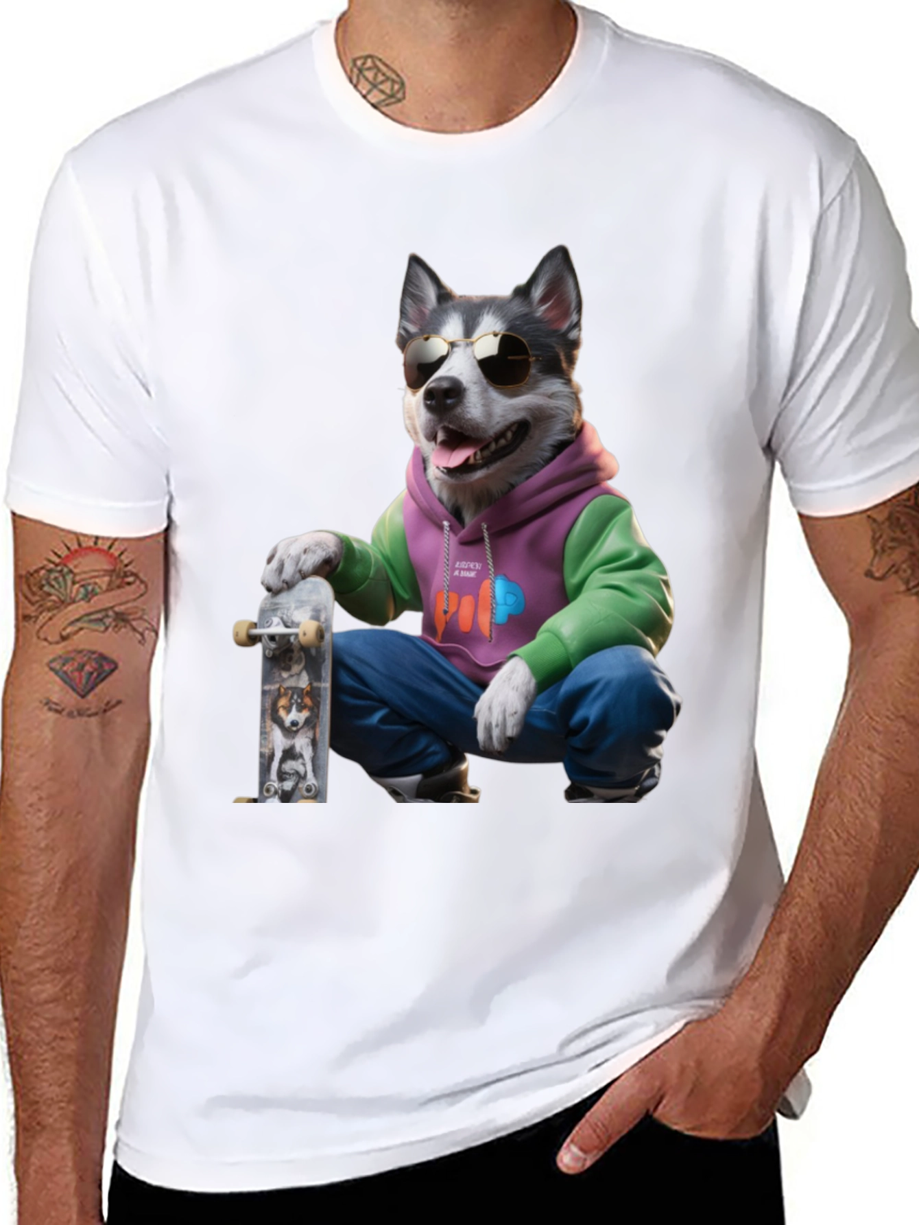 Cool Husky Skater T-Shirt