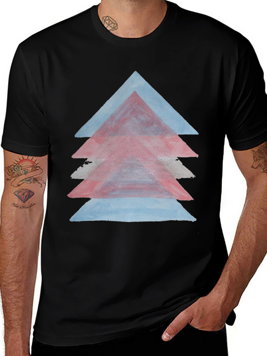 Watercolor Triangle Graphic Tee - Black