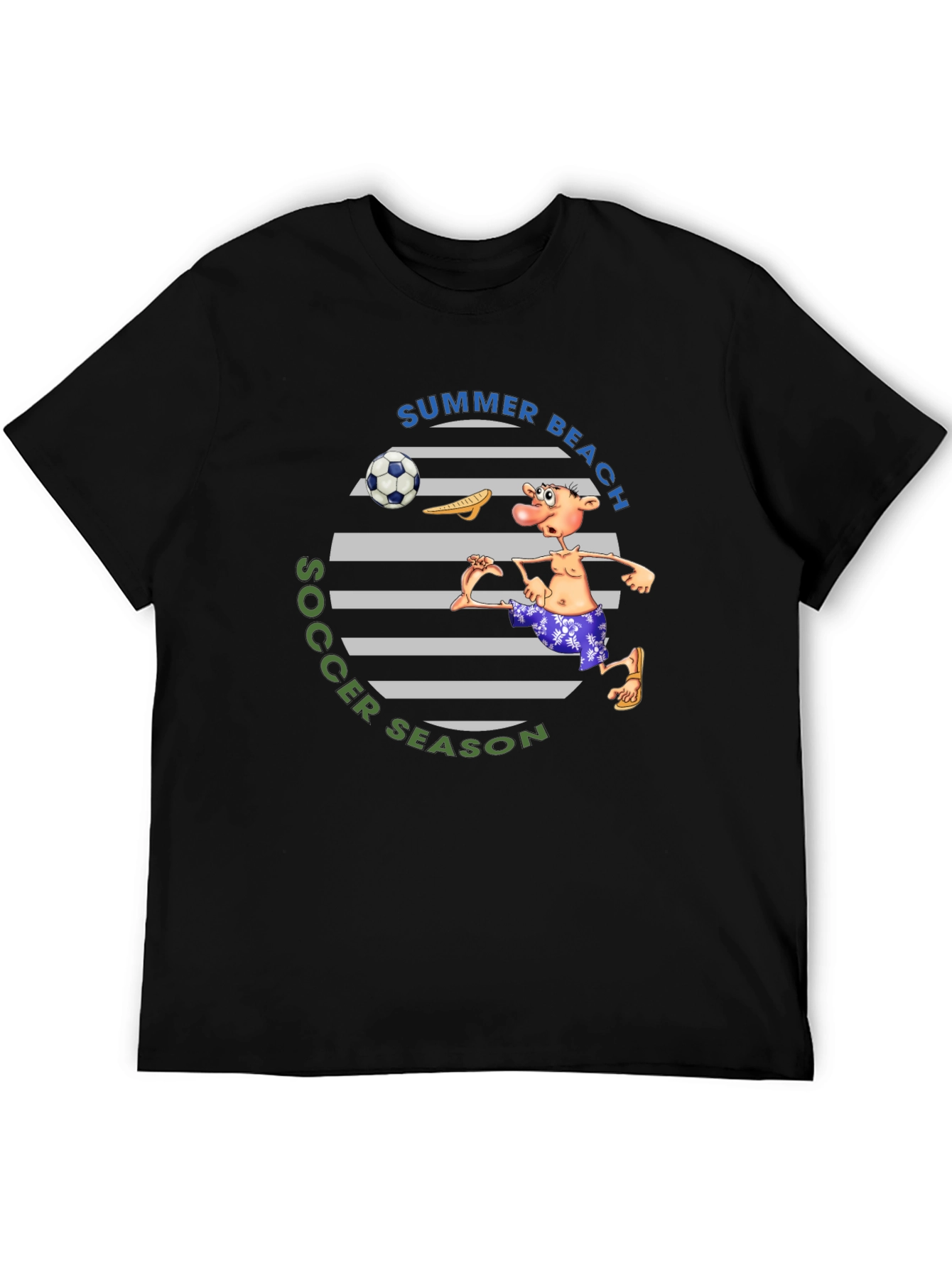 Summer Beach Soccer Season T-Shirt - Funny Cartoon Tee