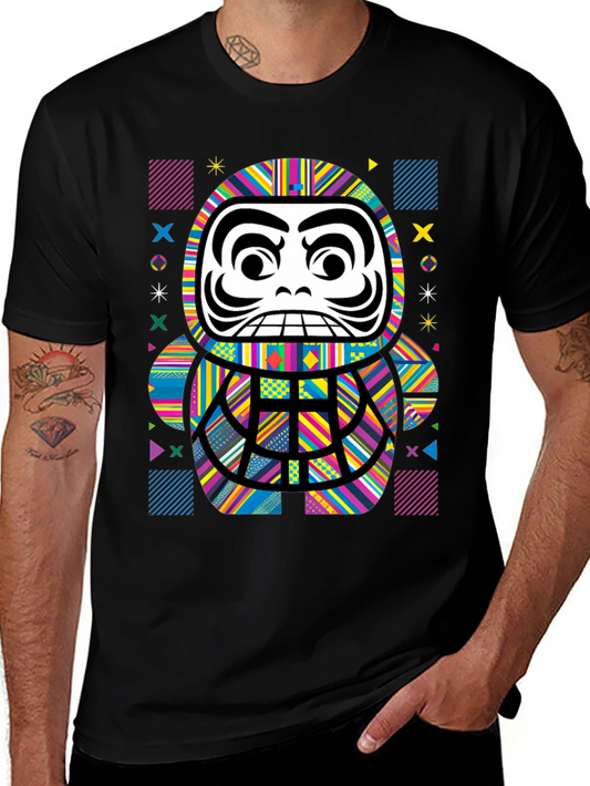 Colorful Daruma Doll Graphic Tee