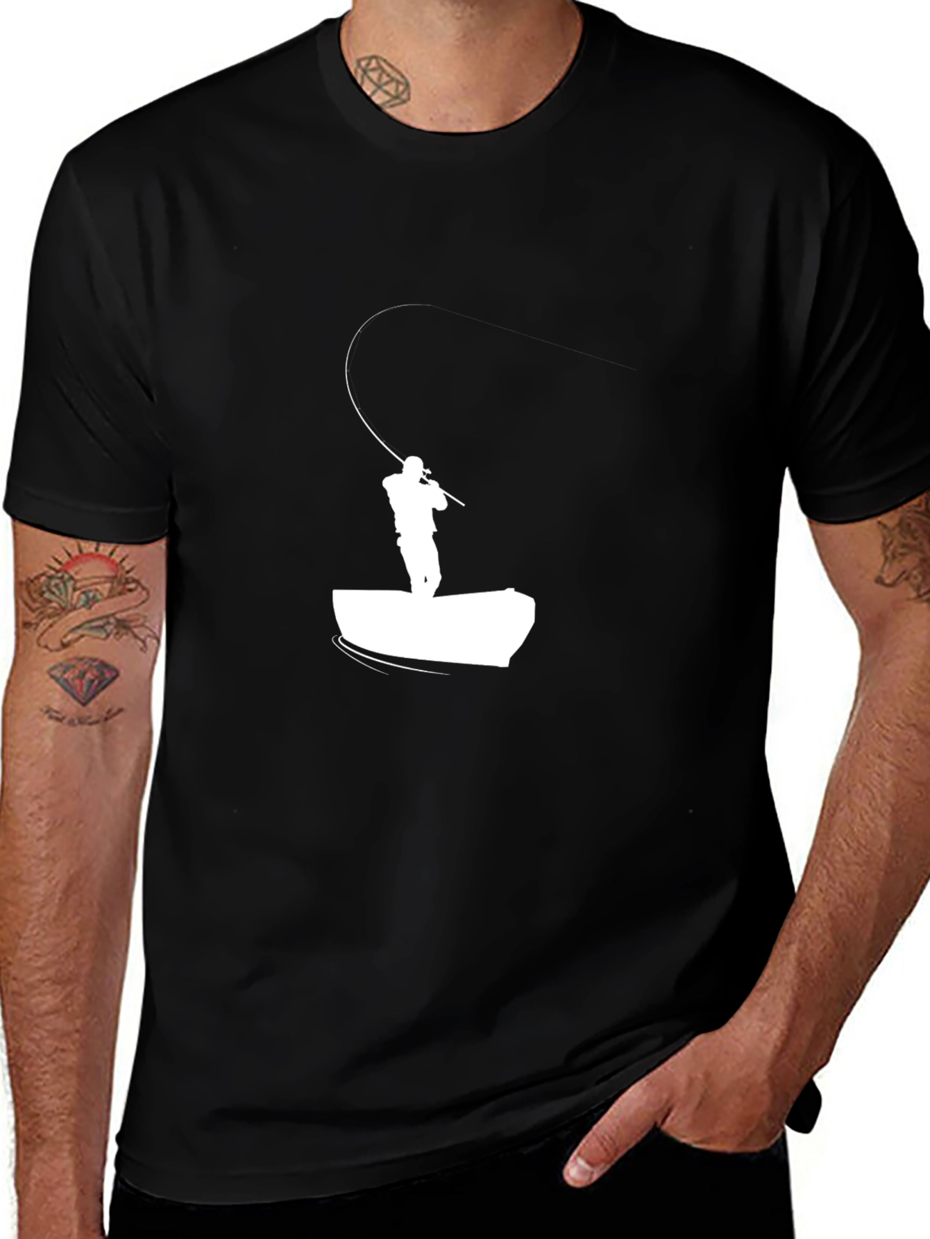 Fisherman T-Shirt: Fly Fishing Silhouette Tee