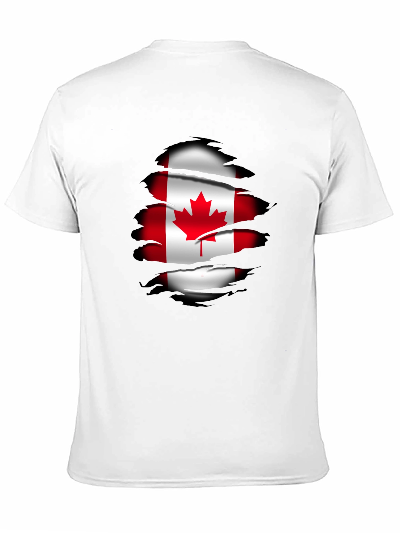 Canada Flag Ripped T-Shirt - Black