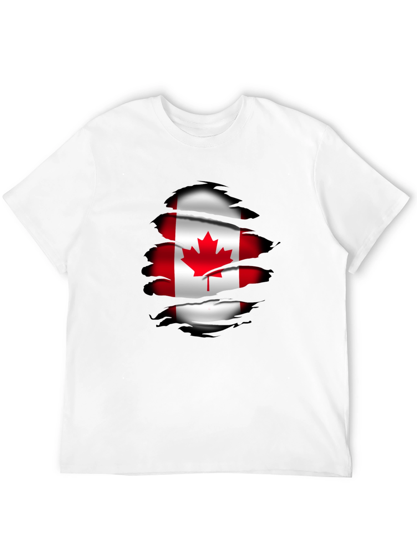 Canada Flag Ripped T-Shirt - Black