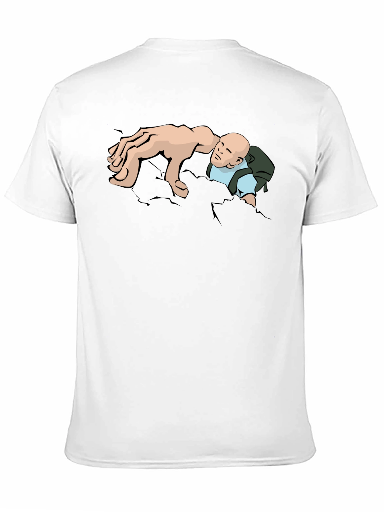 Humorous Graphic Tee - Man Climbing Out