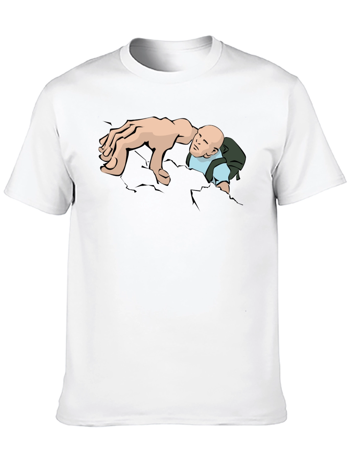 Humorous Graphic Tee - Man Climbing Out