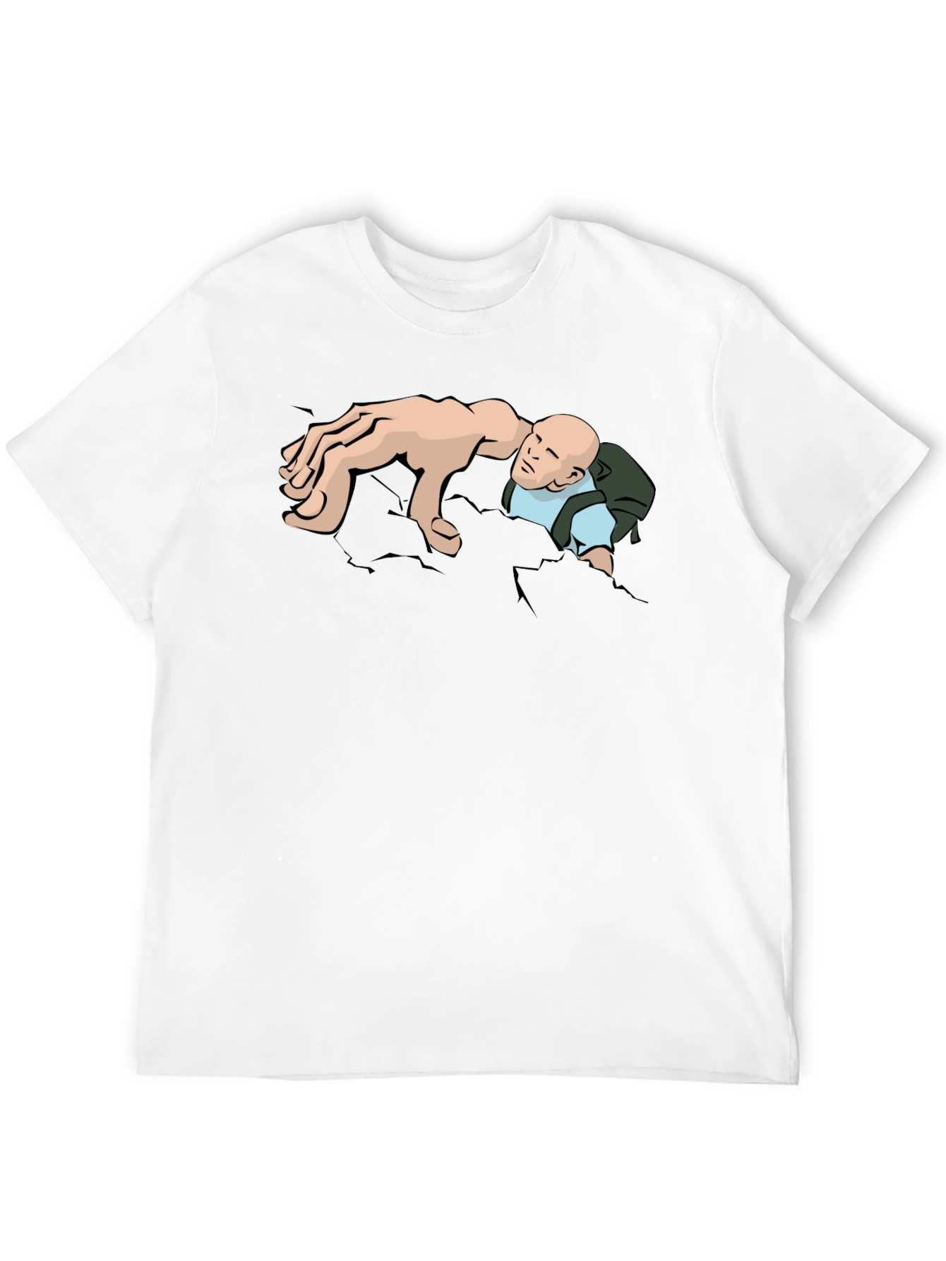 Humorous Graphic Tee - Man Climbing Out