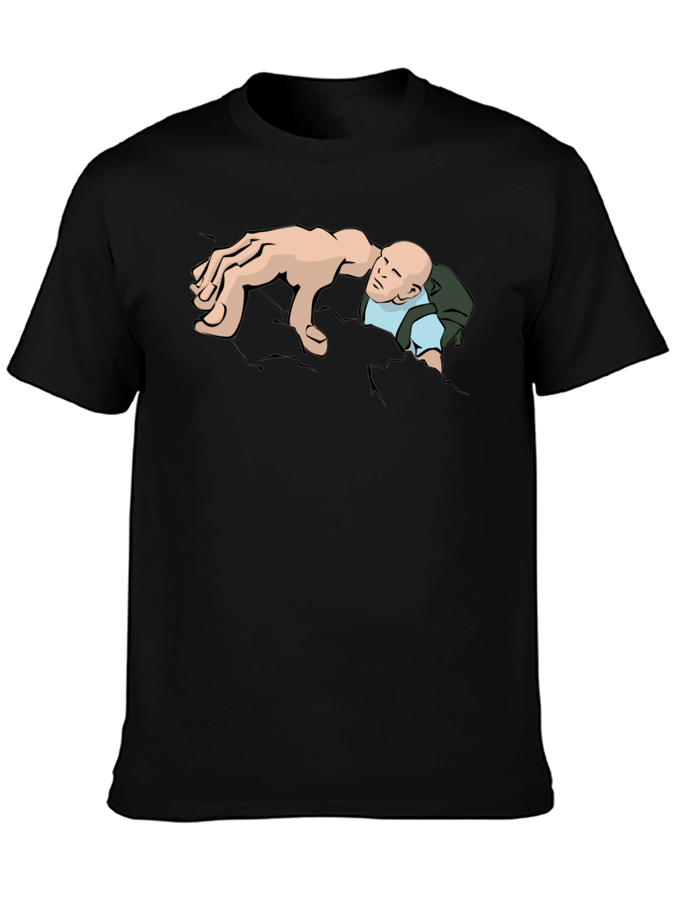 Humorous Graphic Tee - Man Climbing Out