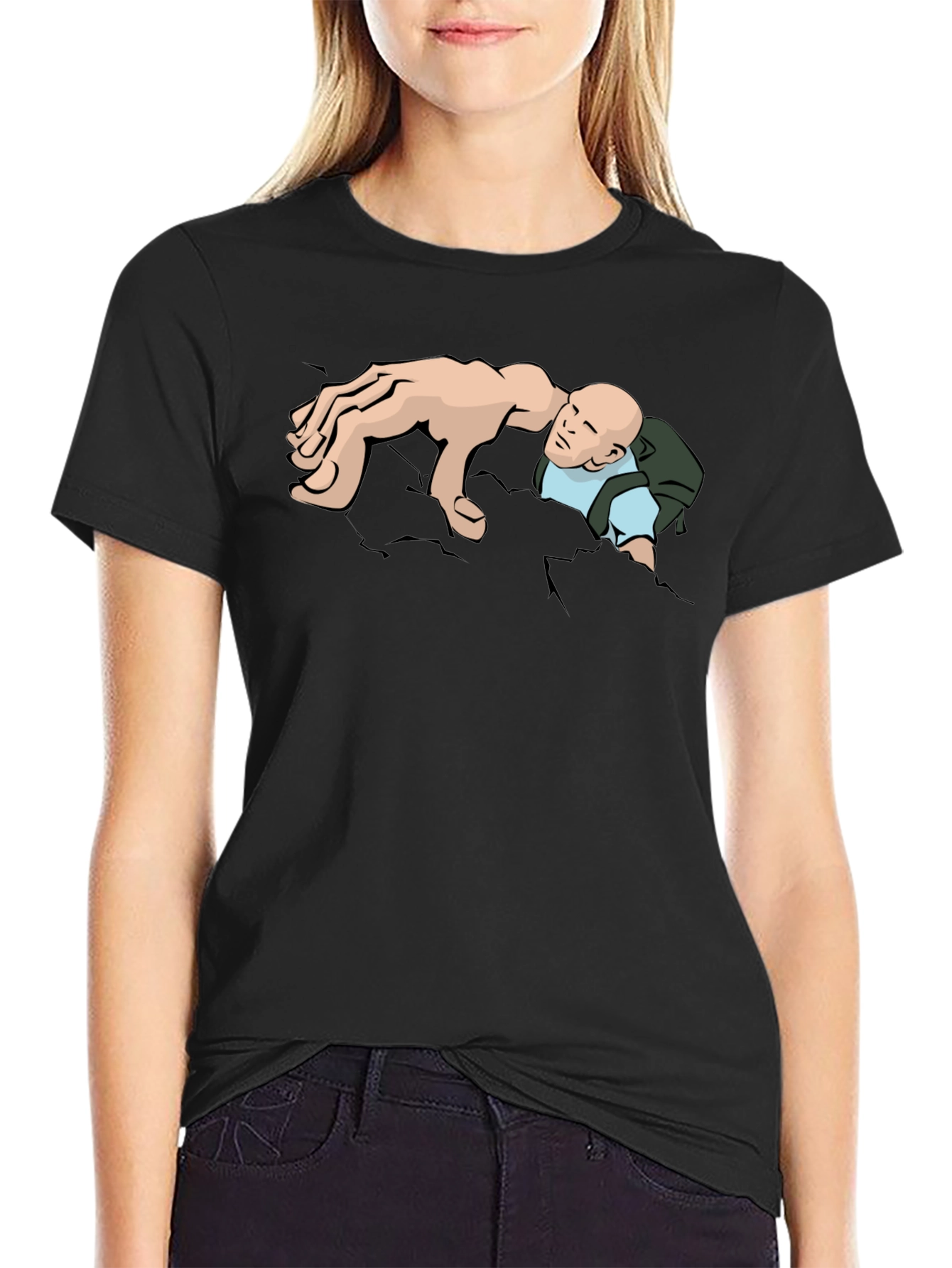 Humorous Graphic Tee - Man Climbing Out