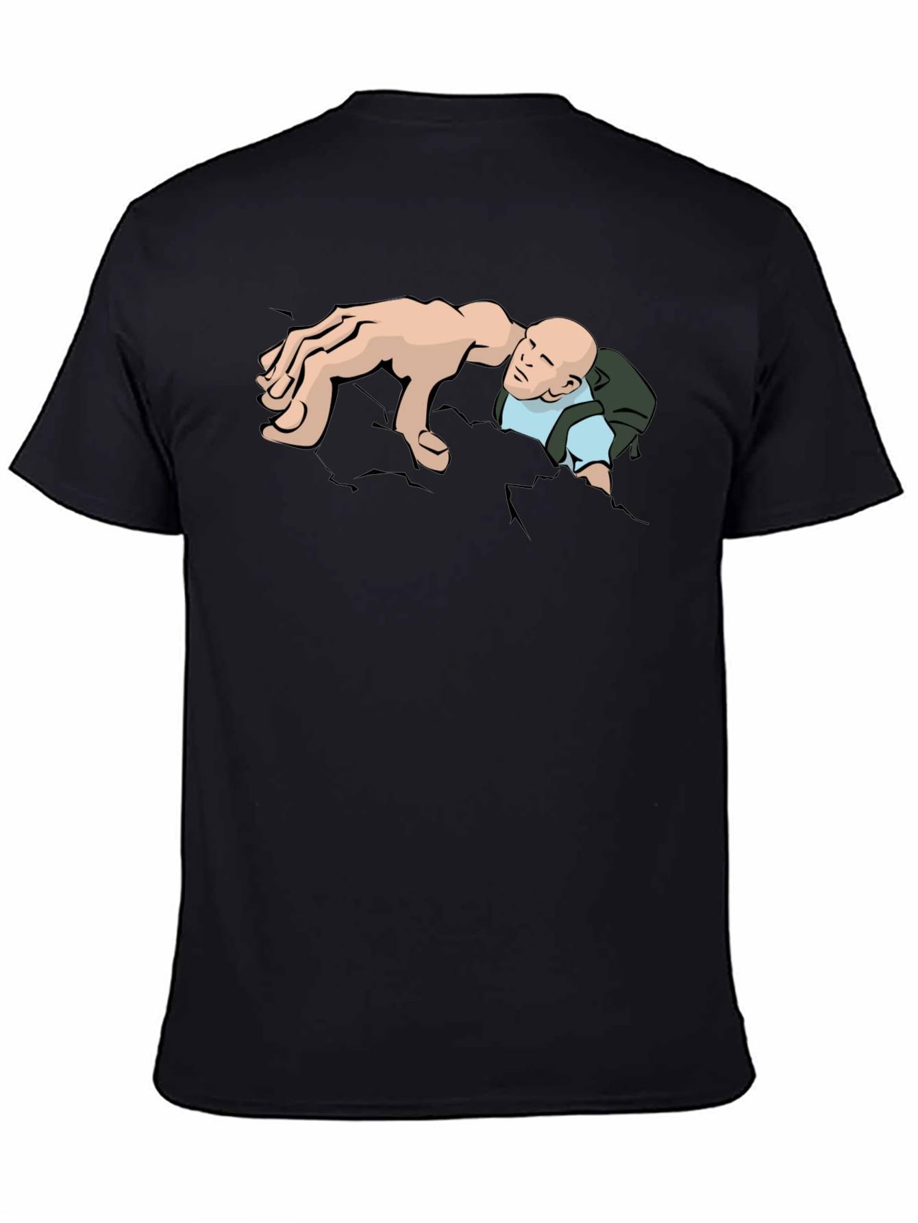 Humorous Graphic Tee - Man Climbing Out