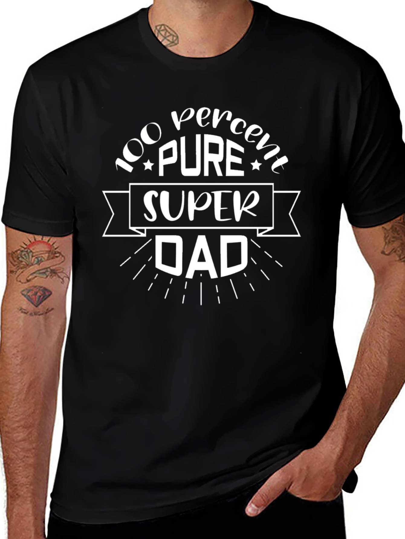 100% Pure Super Dad Black T-Shirt