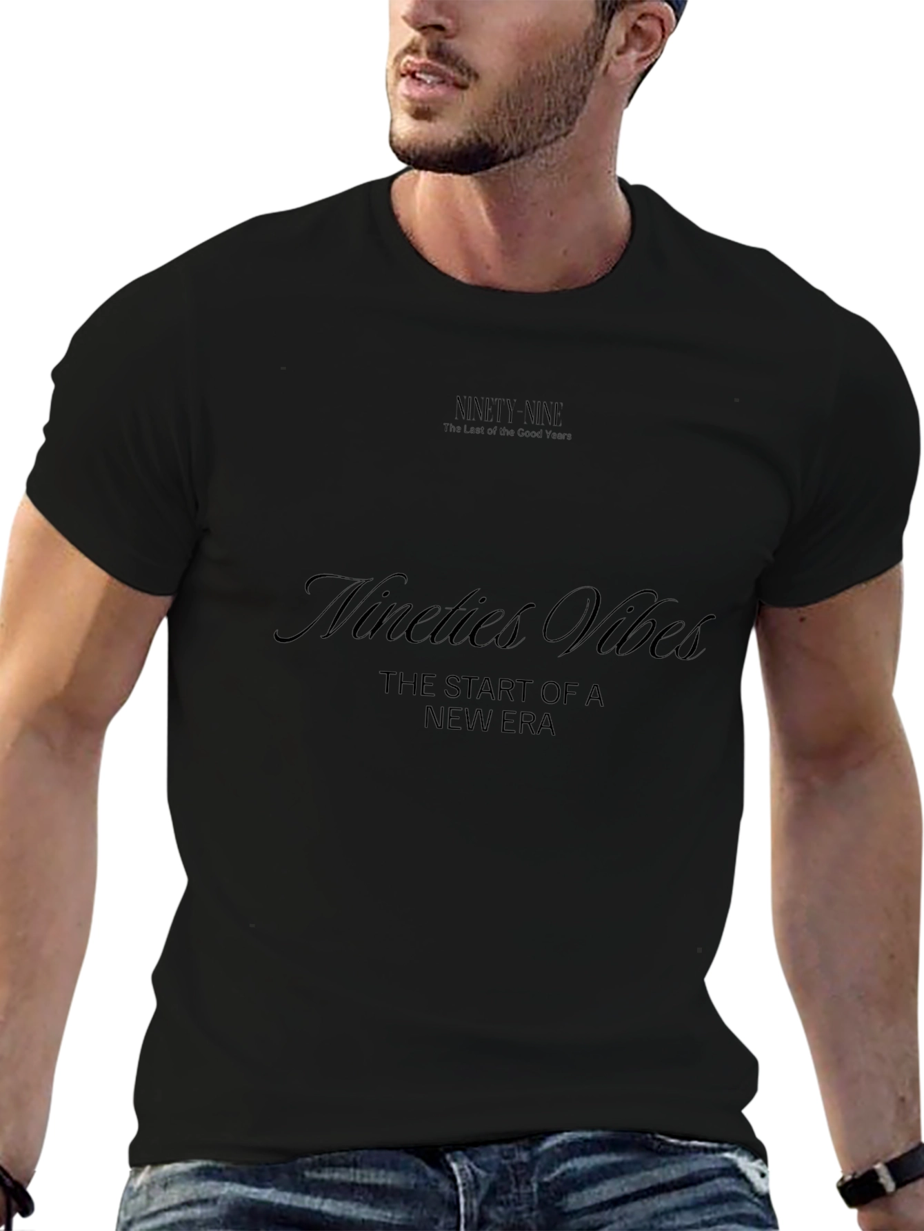 Nineties Vibes Black T-Shirt