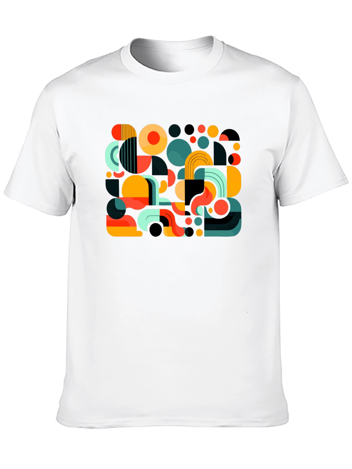 Abstract Geometric Print Mens Black T-Shirt