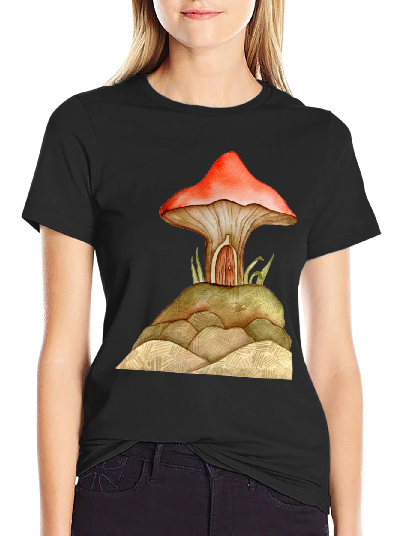 Mushroom House Graphic Tee - Unique Design