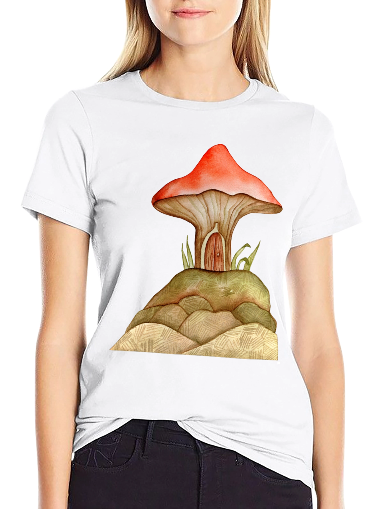 Mushroom House Graphic Tee - Unique Design