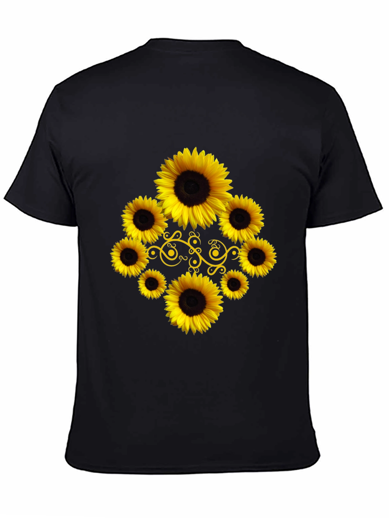 Sunflower Graphic Black T-Shirt