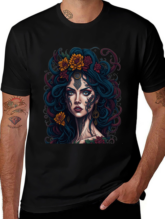 Mystic Floral Tattoo Graphic Tee