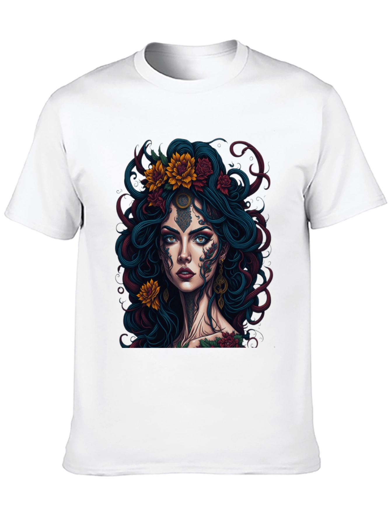 Mystic Floral Tattoo Graphic Tee