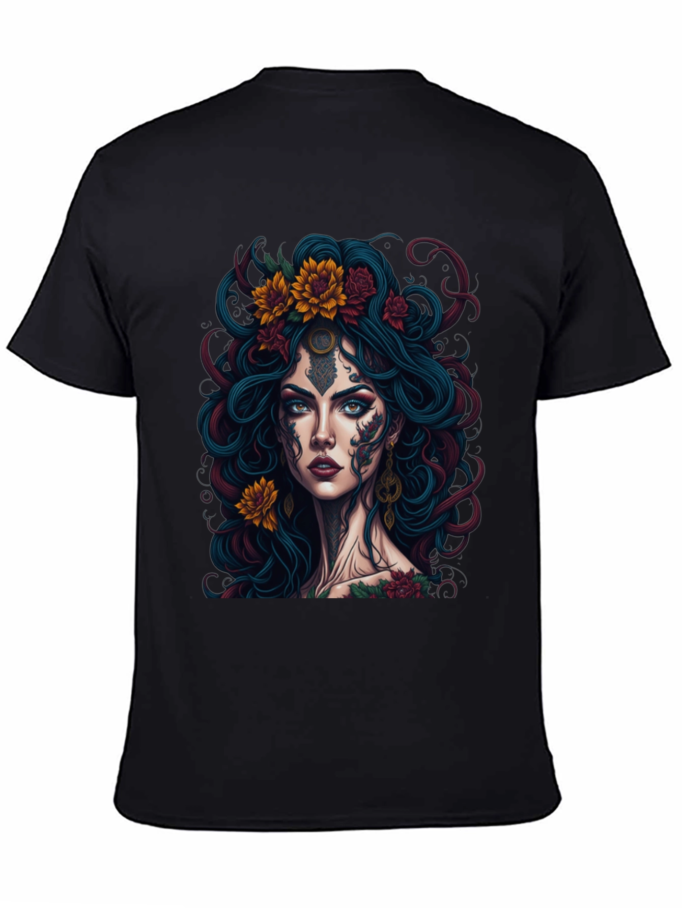 Mystic Floral Tattoo Graphic Tee