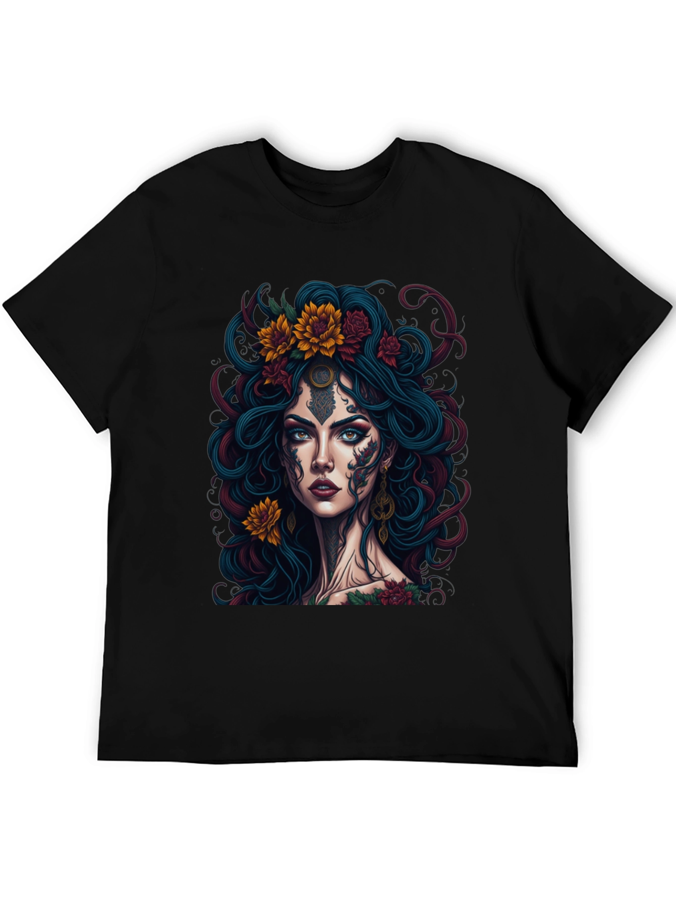 Mystic Floral Tattoo Graphic Tee