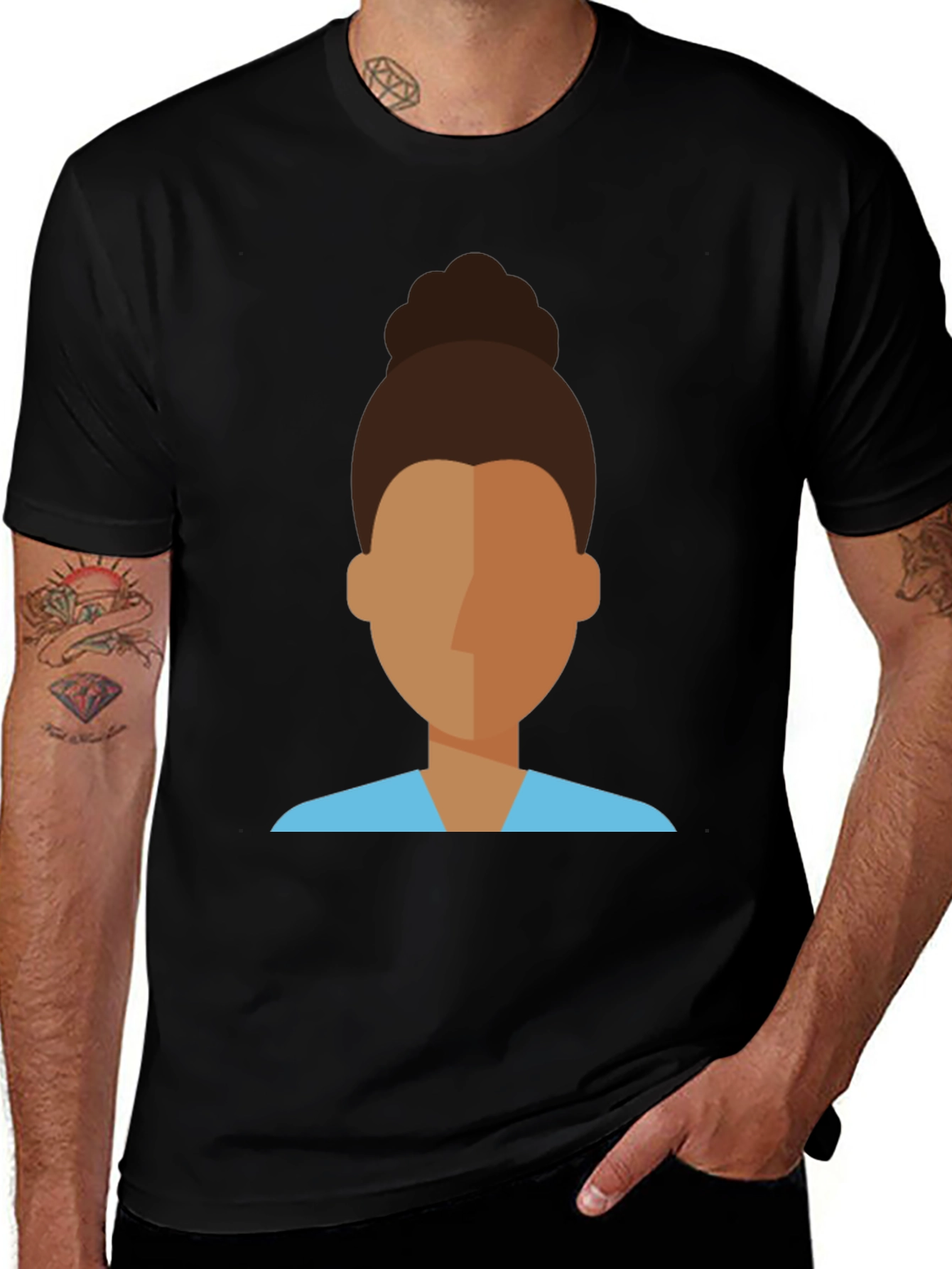 Modern Faceless Woman Graphic Tee - Unisex Black T-Shirt