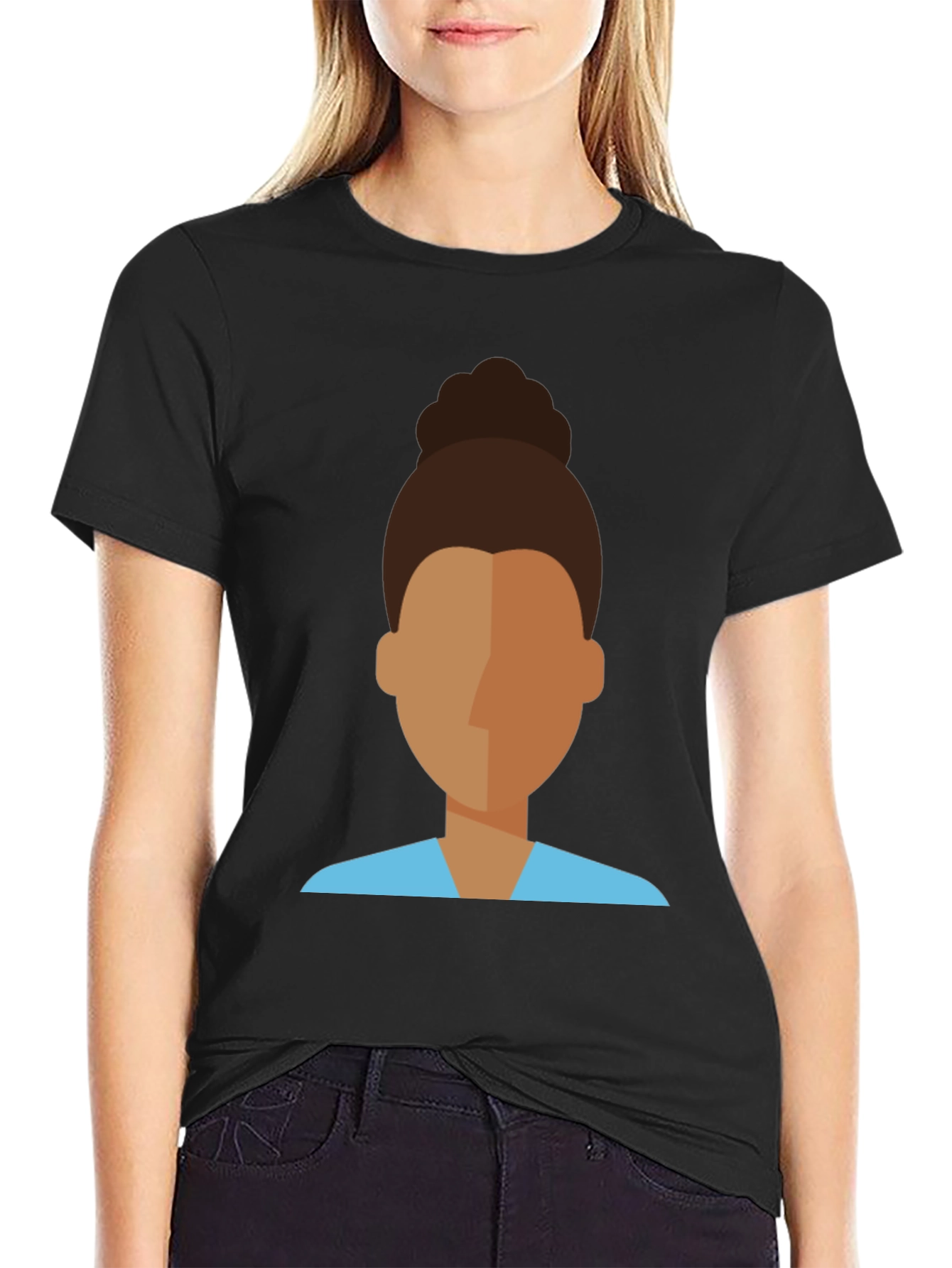 Modern Faceless Woman Graphic Tee - Unisex Black T-Shirt