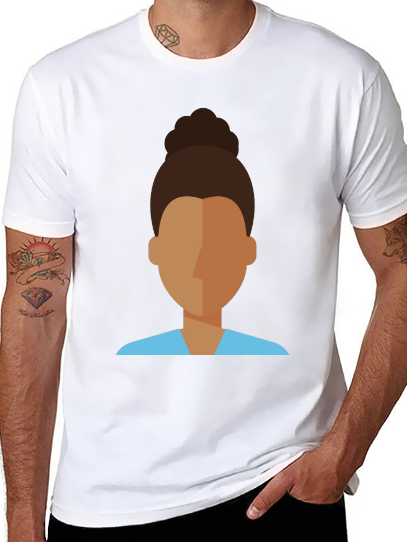 Modern Faceless Woman Graphic Tee - Unisex Black T-Shirt