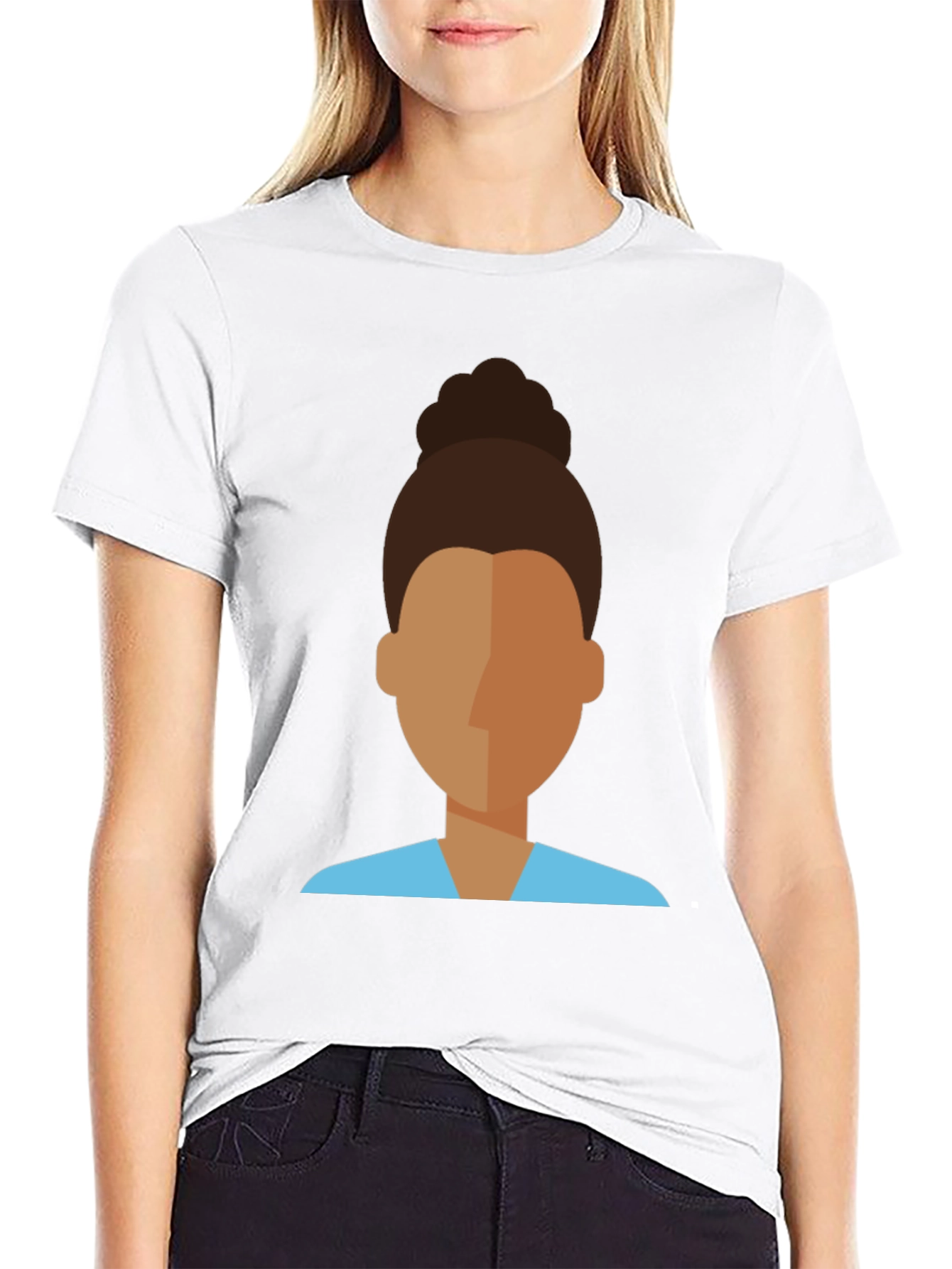 Modern Faceless Woman Graphic Tee - Unisex Black T-Shirt