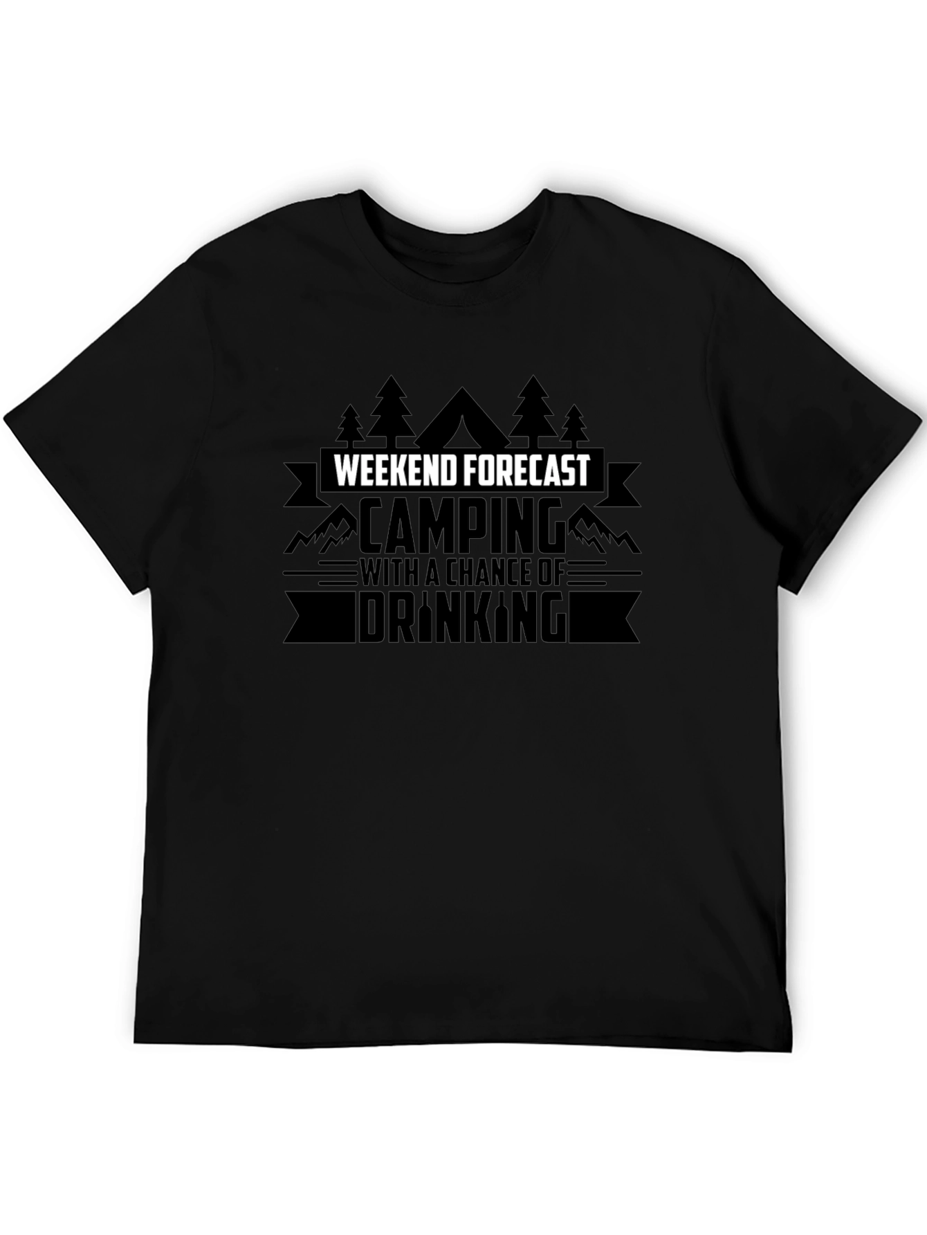 Weekend Forecast Camping Funny Graphic T-Shirt