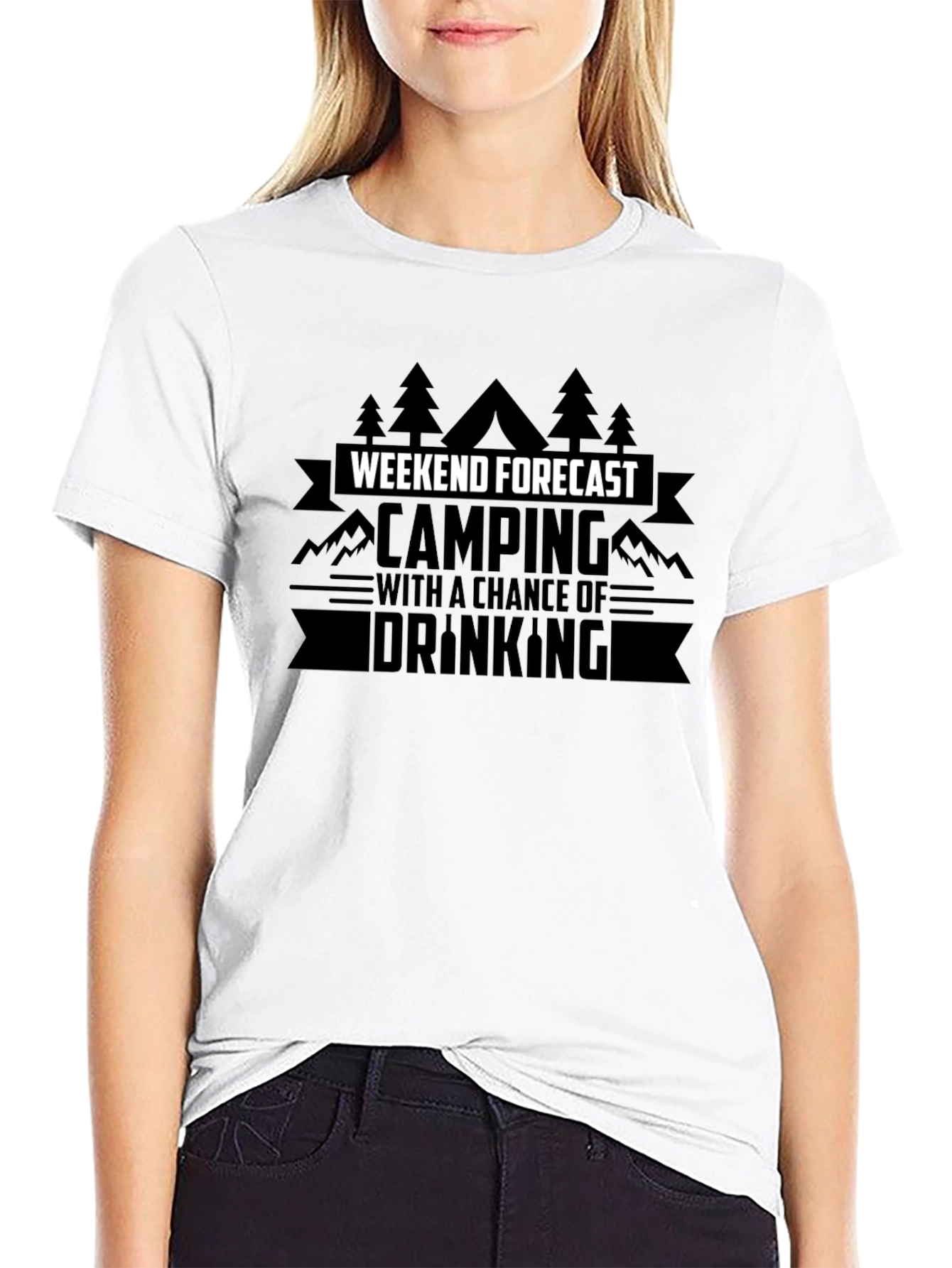 Weekend Forecast Camping Funny Graphic T-Shirt