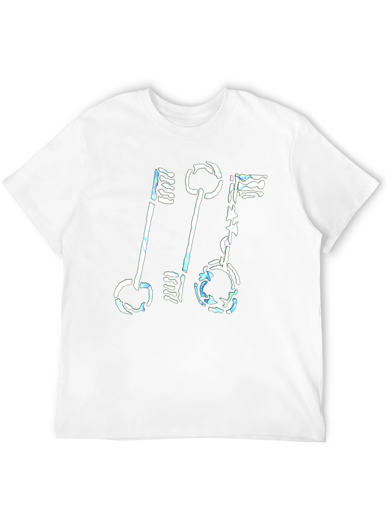 Abstract Keys Graphic Print Black T-Shirt