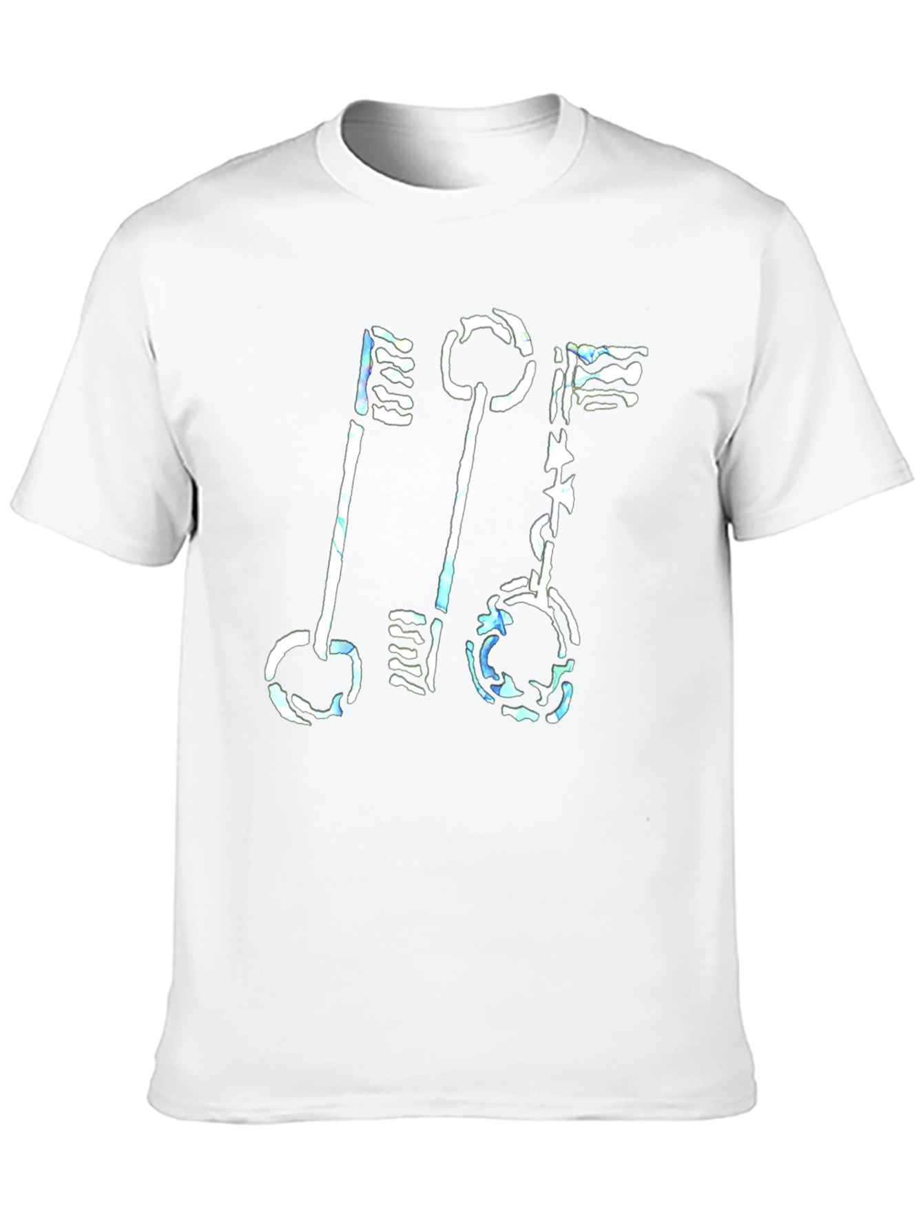 Abstract Keys Graphic Print Black T-Shirt