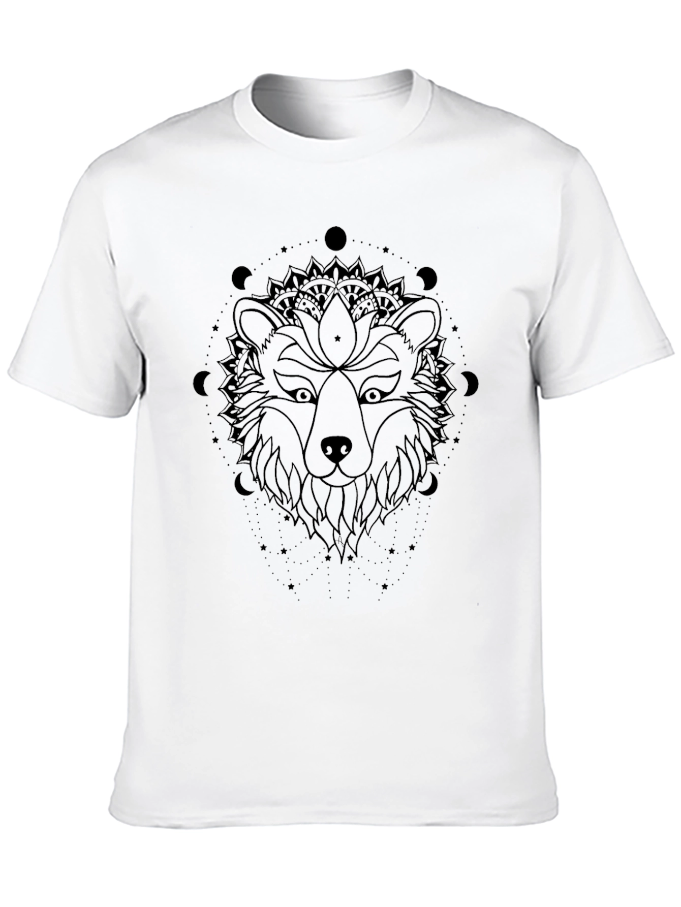 Mystic Bear Graphic Tee - Black Cotton Blend
