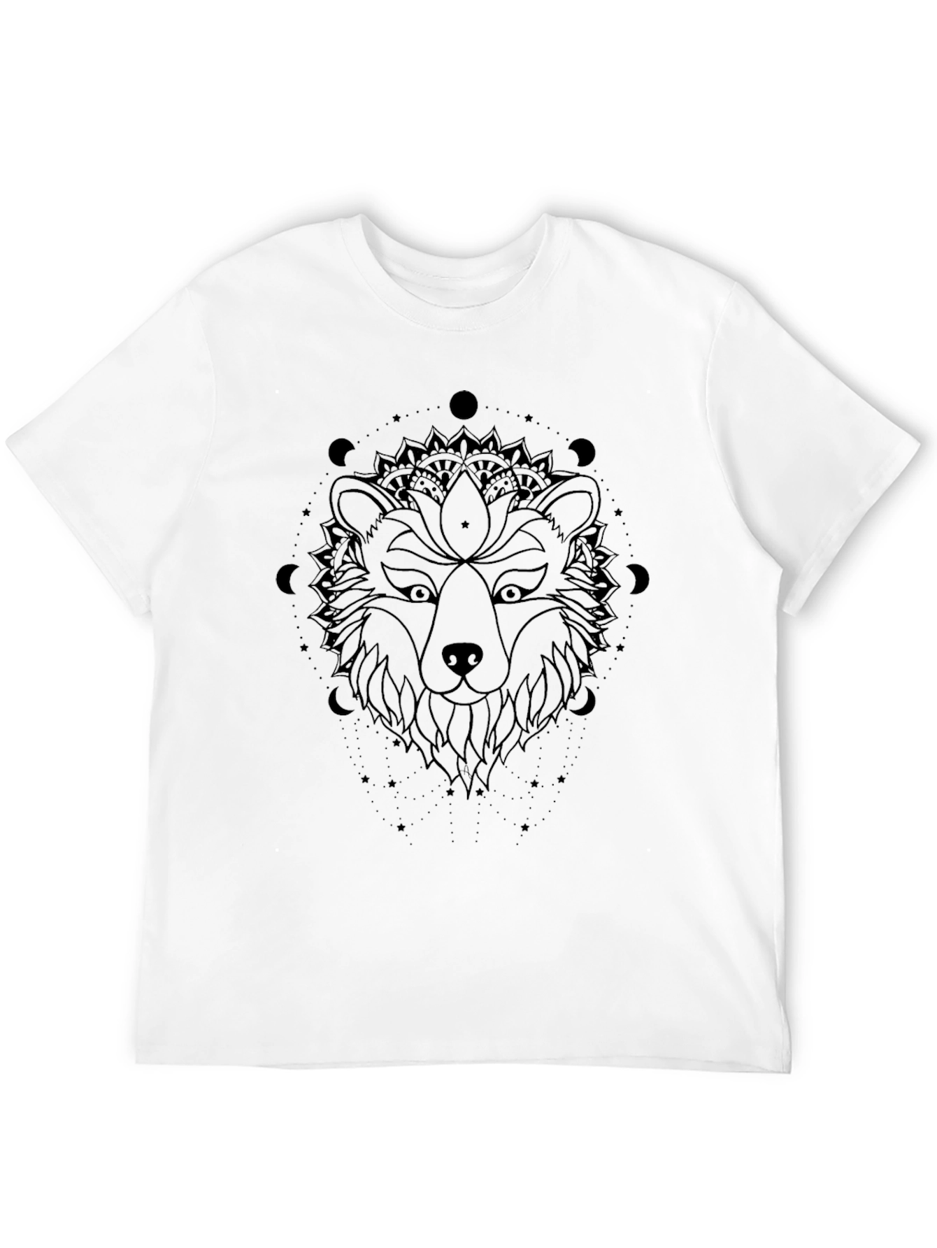 Mystic Bear Graphic Tee - Black Cotton Blend
