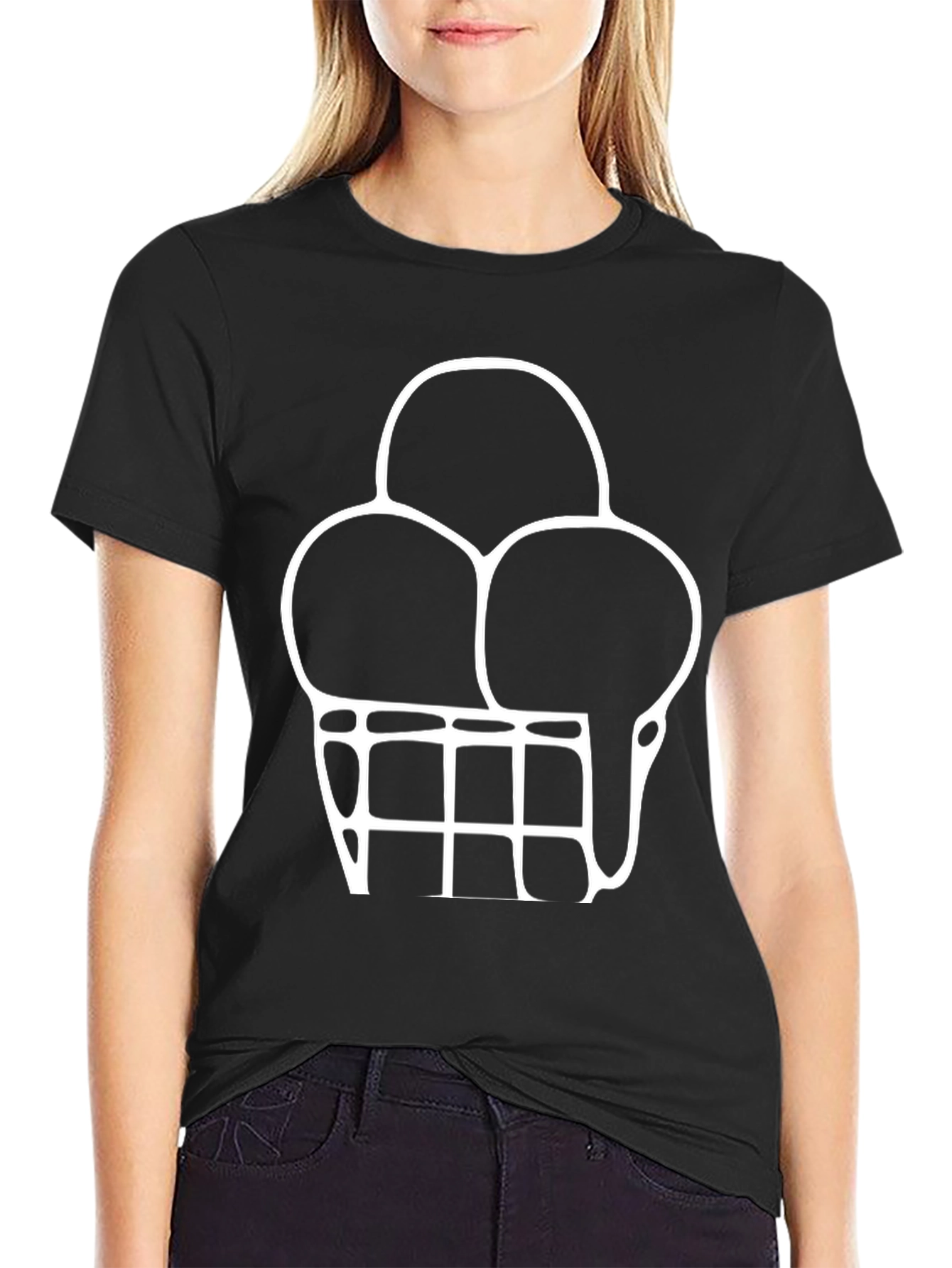 Cool Ice Cream Graphic Tee - Stylish Black T-Shirt