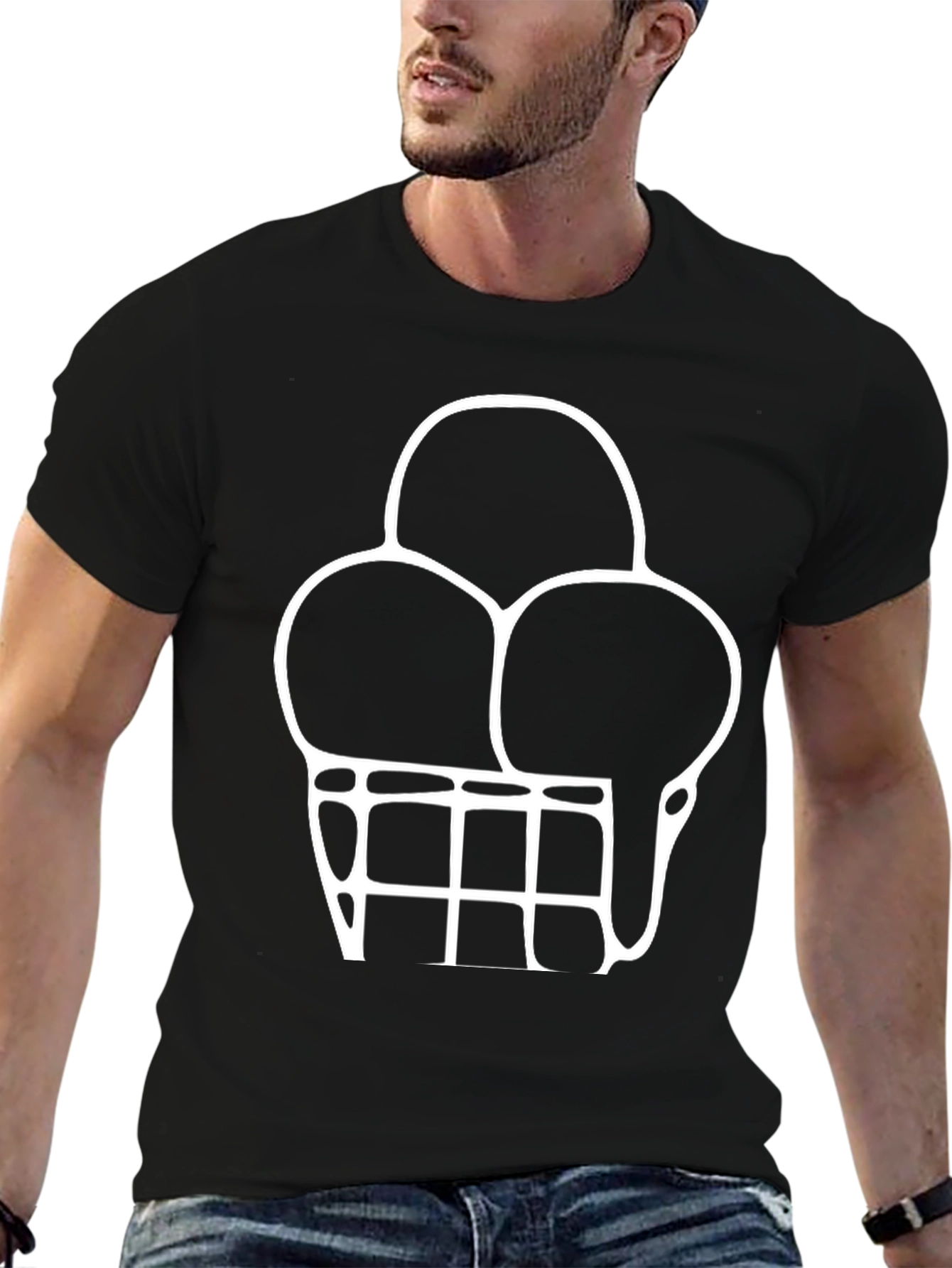 Cool Ice Cream Graphic Tee - Stylish Black T-Shirt
