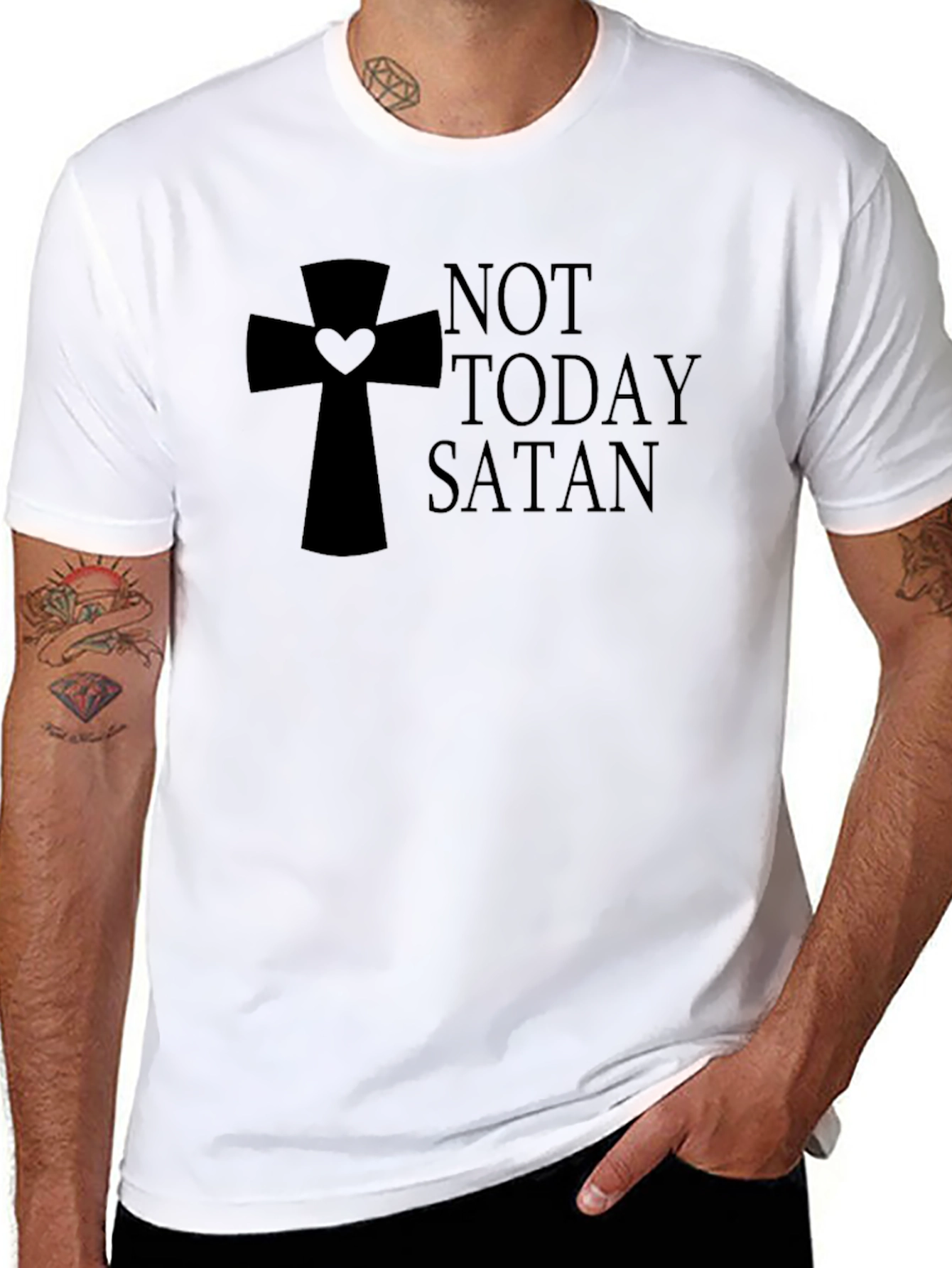 Not Today Satan T-Shirt - Christian Apparel