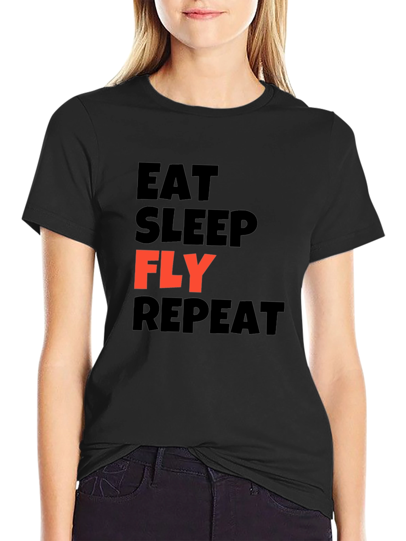 Eat Sleep Fly Repeat Graphic T-Shirt