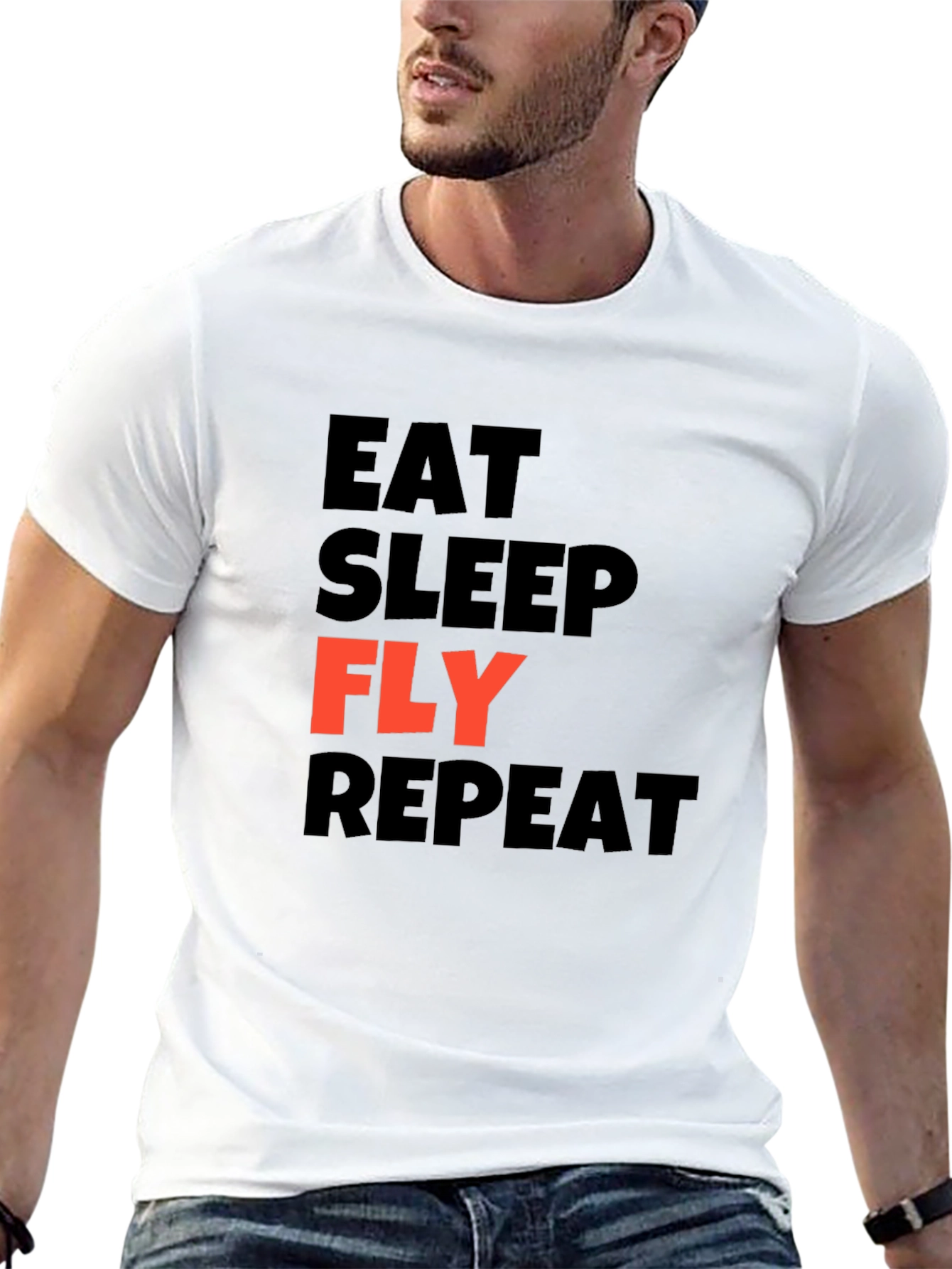 Eat Sleep Fly Repeat Graphic T-Shirt