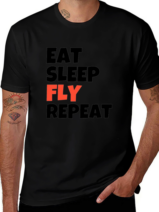 Eat Sleep Fly Repeat Graphic T-Shirt