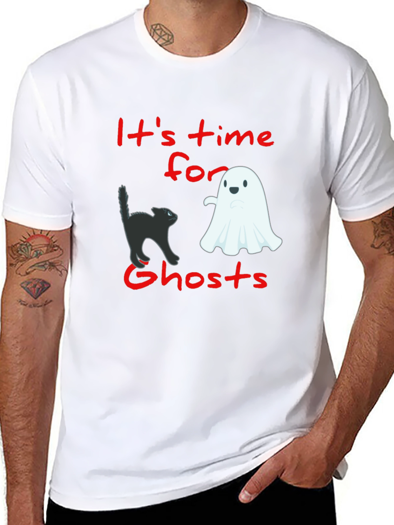 Its Time for Ghosts Black Graphic Tee