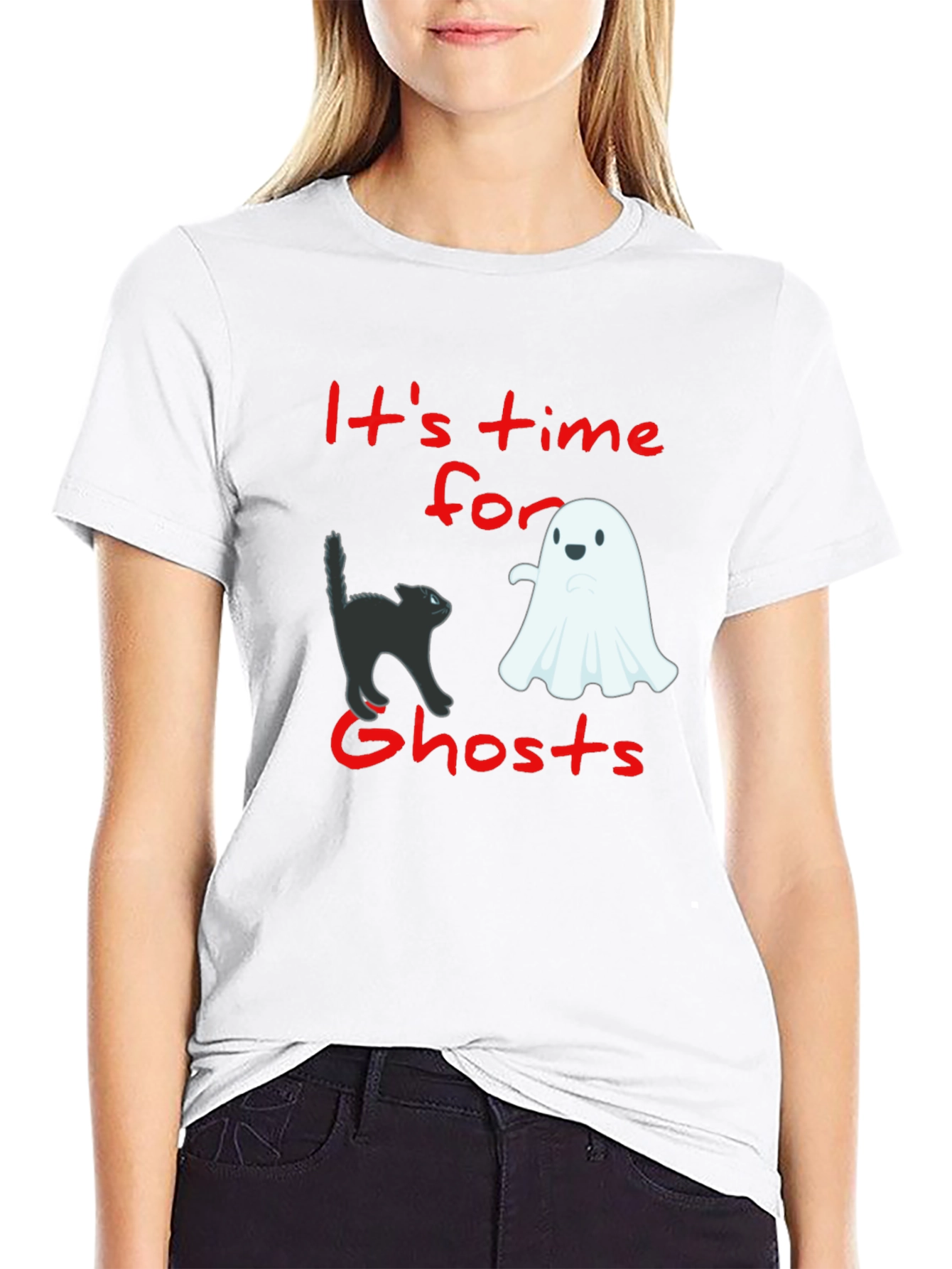 Its Time for Ghosts Black Graphic Tee