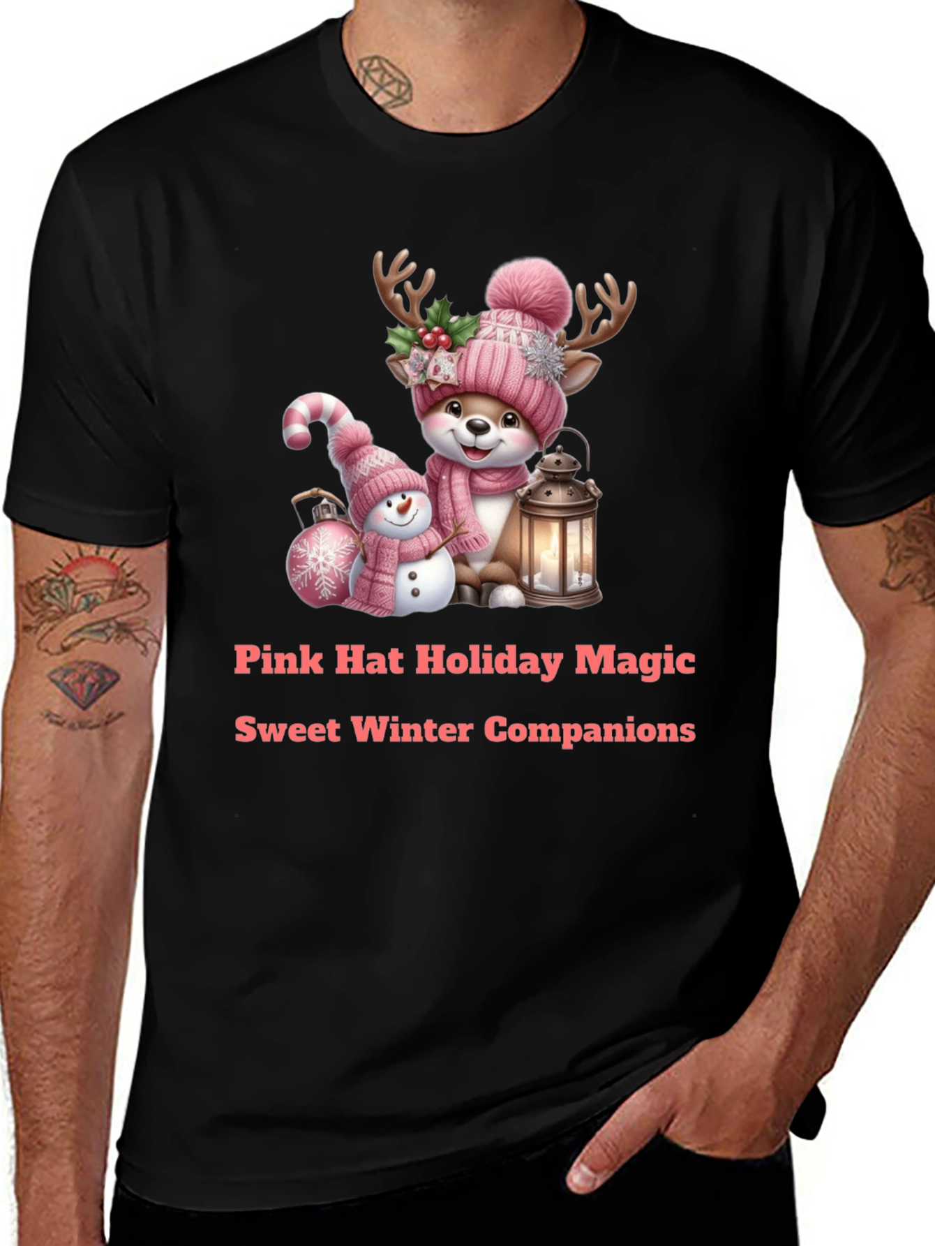 Holiday Deer & Snowman Tee