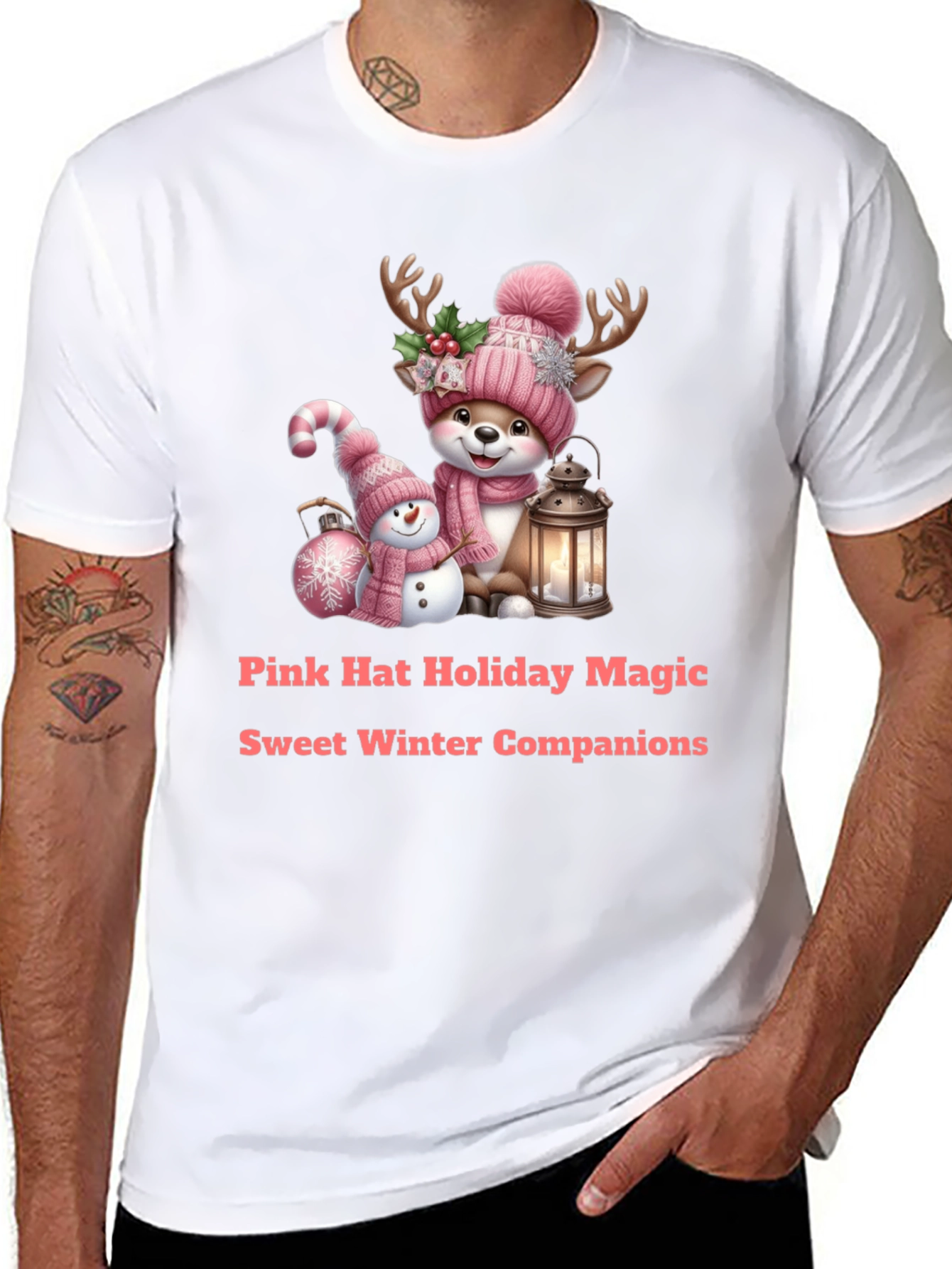Holiday Deer & Snowman Tee