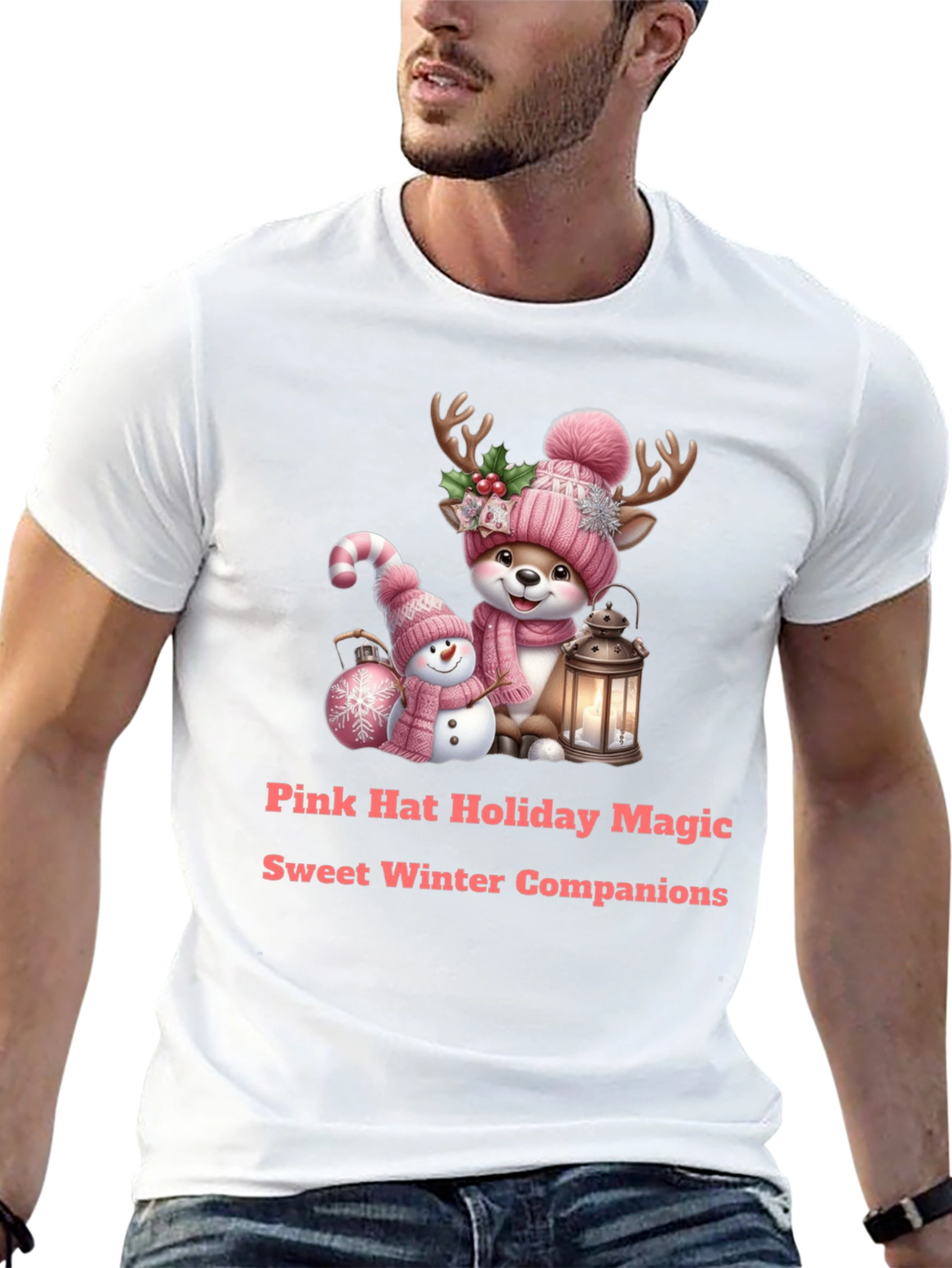 Holiday Deer & Snowman Tee